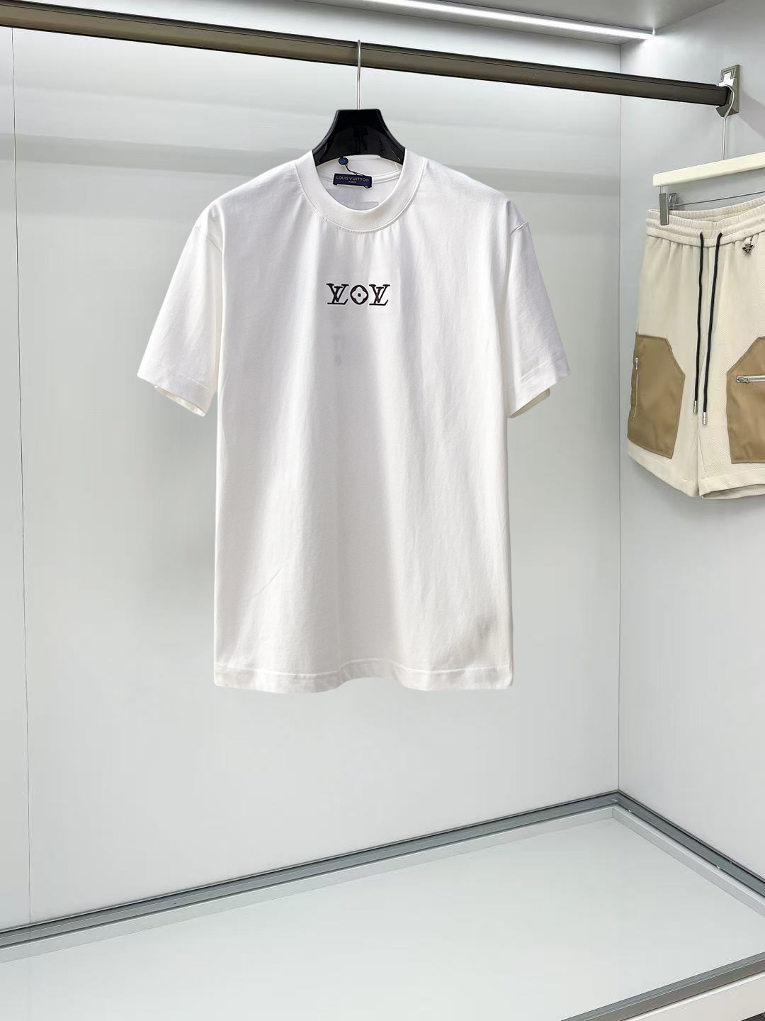 LV A貨男士短袖T恤簡約字母印花設計舒適百搭休閒上衣