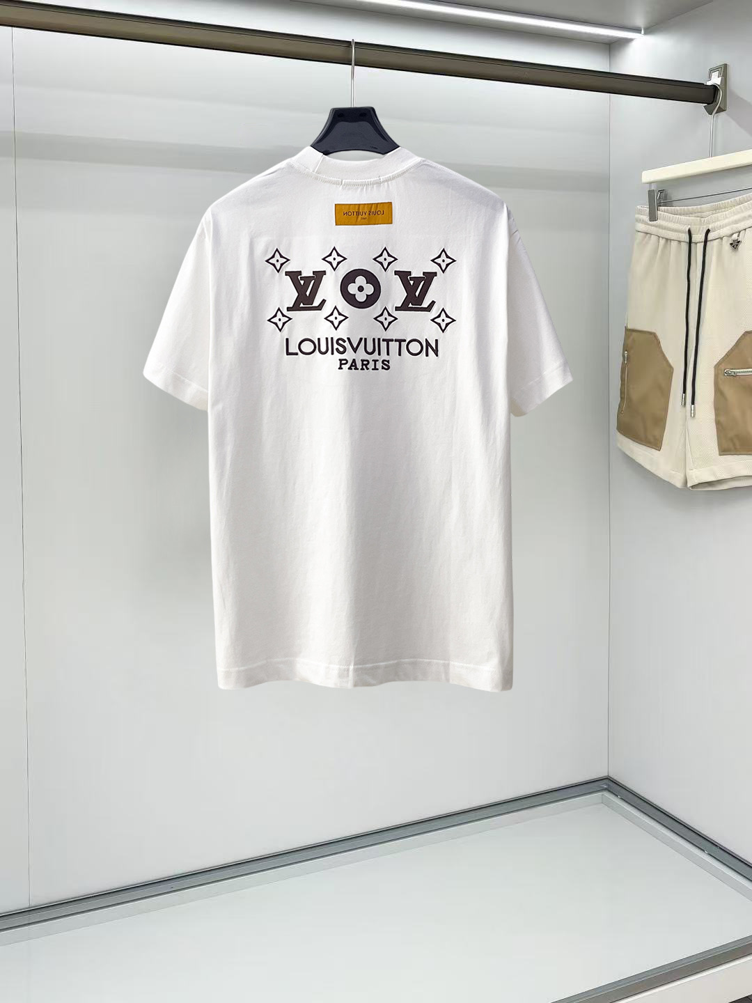 LV A貨男士短袖T恤簡約字母印花設計舒適百搭休閒上衣