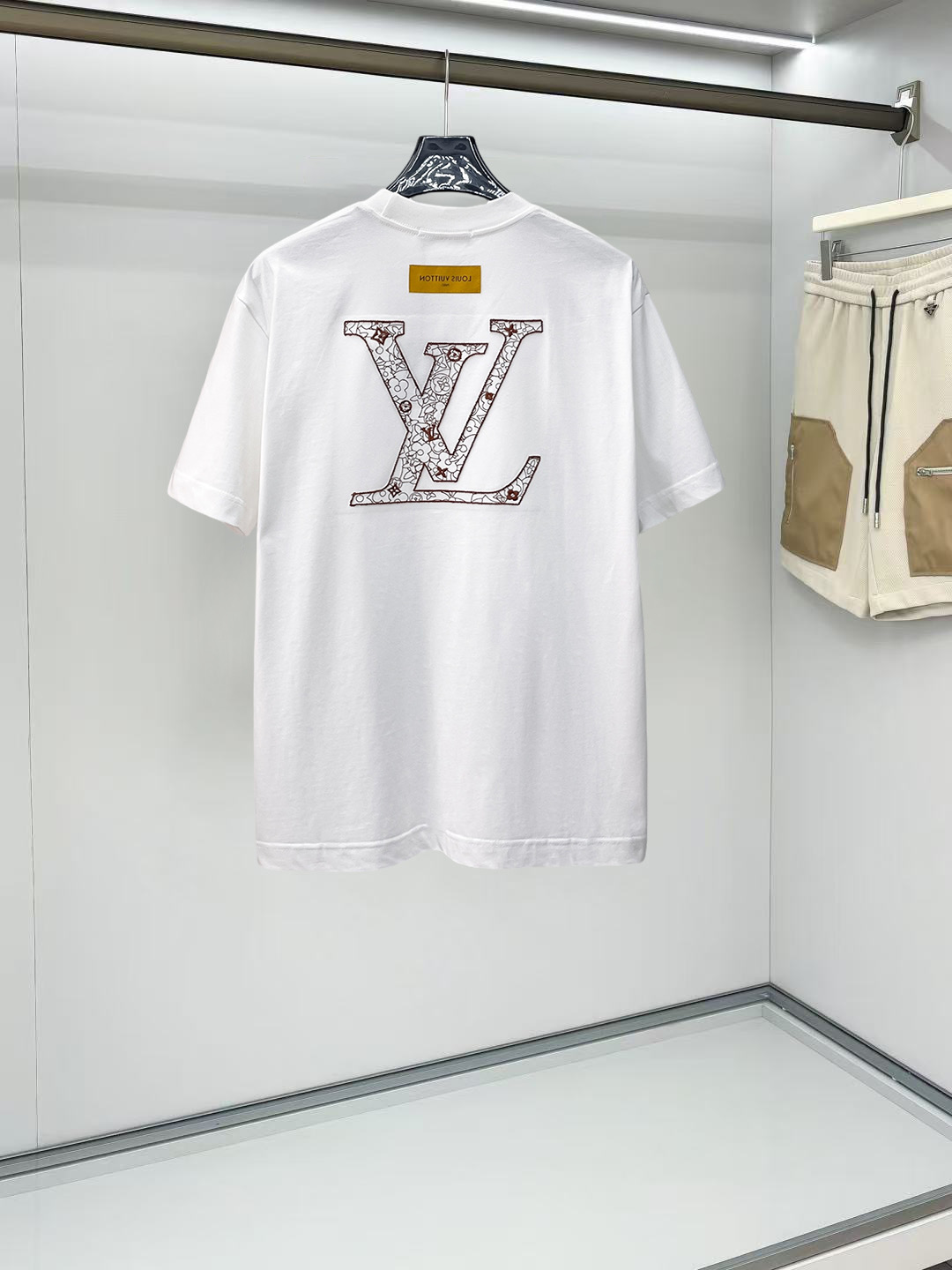 LV A貨男士短袖T恤簡約字母刺繡設計舒適百搭休閒上衣