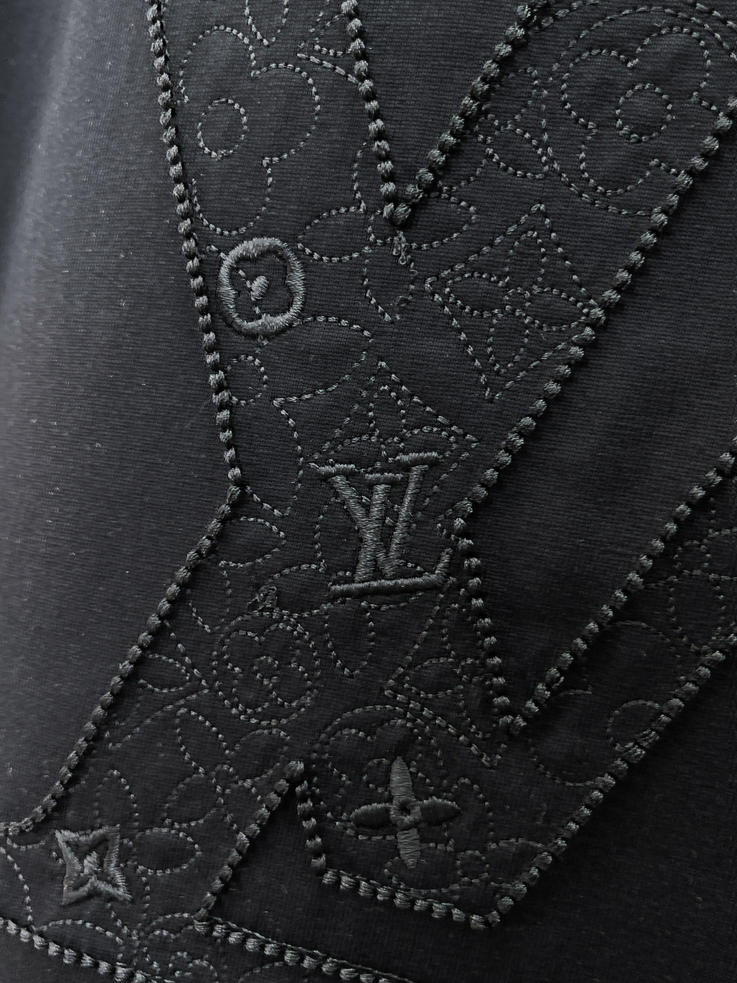 LV路易威登原單短袖T恤 黑色刺繡LOGO簡約百搭男士上衣