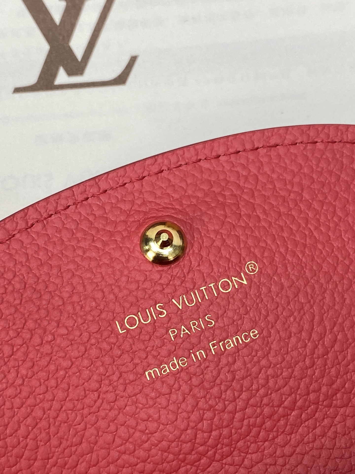 LV A貨短夾 紅色壓紋拉鏈零錢包 女士款