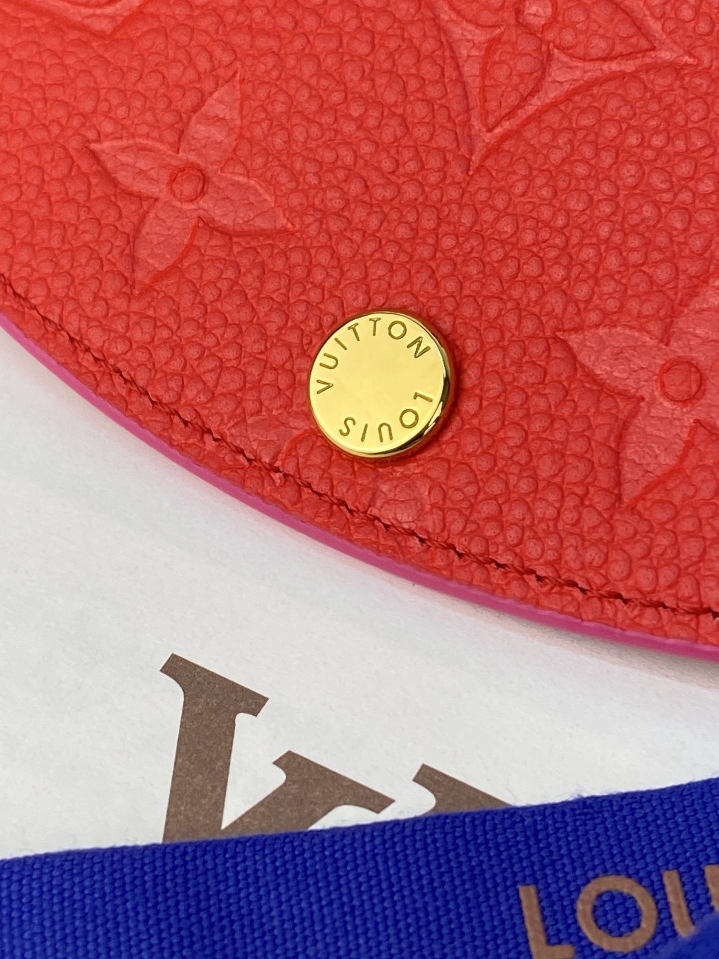 LV A貨長夾 拉鏈壓紋牛皮錢包 紅色大容量款