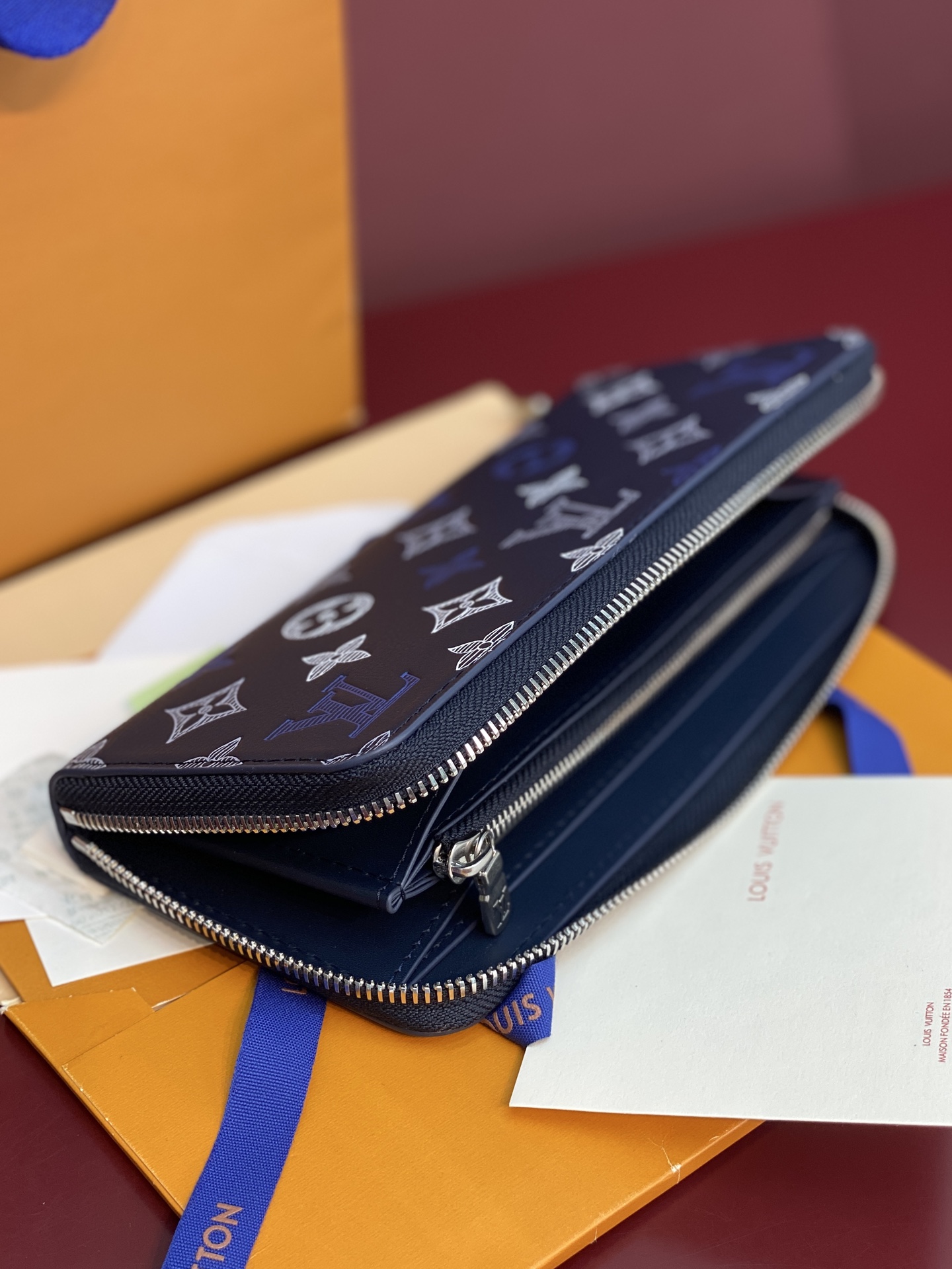 LV一比一Monogram深藍印花拉鍊長夾 男士精品皮夾| 9 LV一比一Monogram深藍印花拉鍊長夾 男士精品皮夾