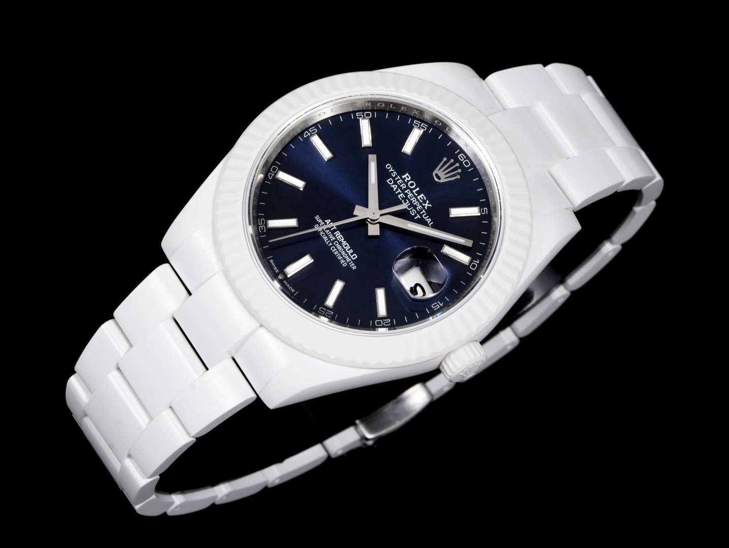 勞力士一比一日誌型 Datejust 藍面白色陶瓷機械腕錶| 14 勞力士一比一日誌型 Datejust 藍面白色陶瓷機械腕錶