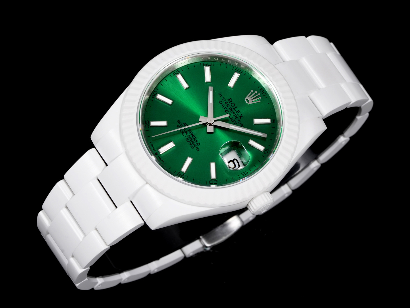 勞力士精緻版日誌型 Datejust 綠色太陽紋機械腕錶