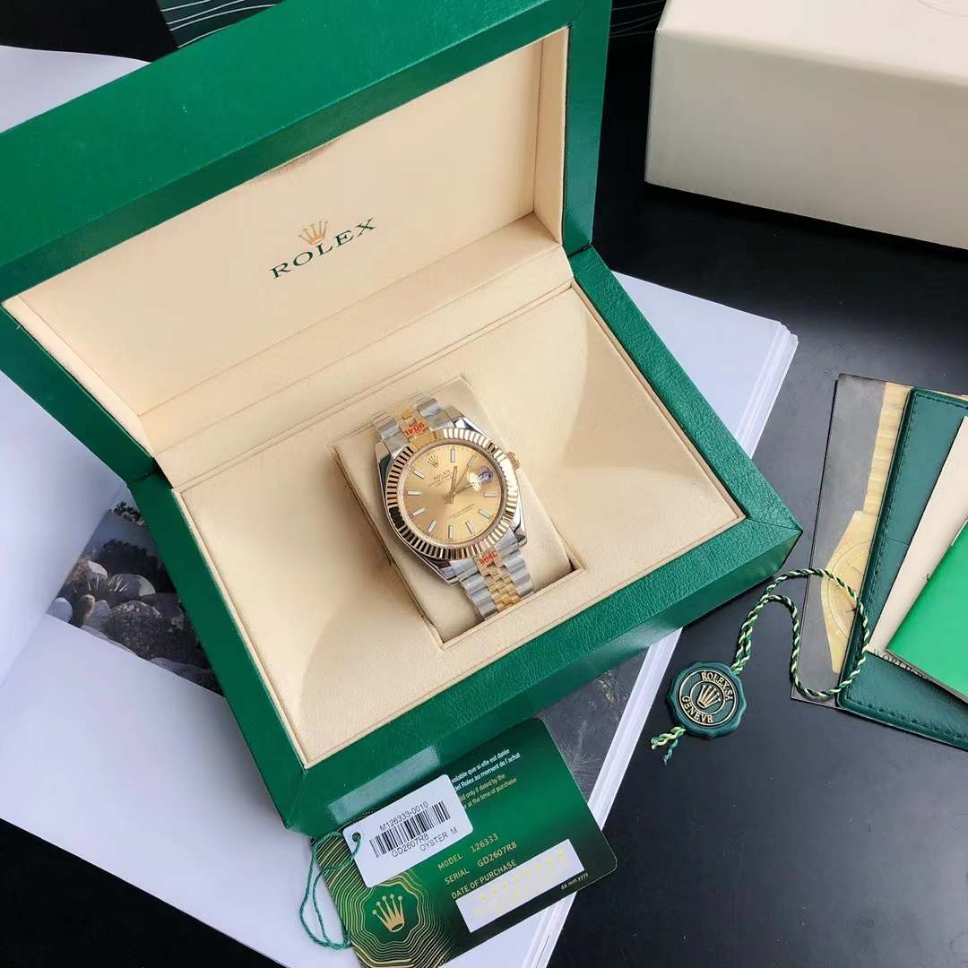 勞力士日誌型 Datejust 香檳金面間金五珠鏈機械腕錶| 14 勞力士日誌型 Datejust 香檳金面間金五珠鏈機械腕錶