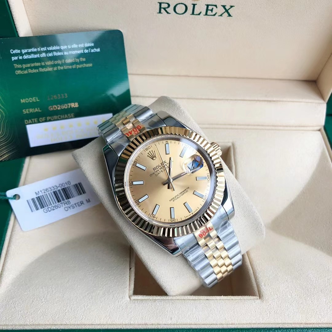 勞力士日誌型 Datejust 香檳金面間金五珠鏈機械腕錶| 13 勞力士日誌型 Datejust 香檳金面間金五珠鏈機械腕錶