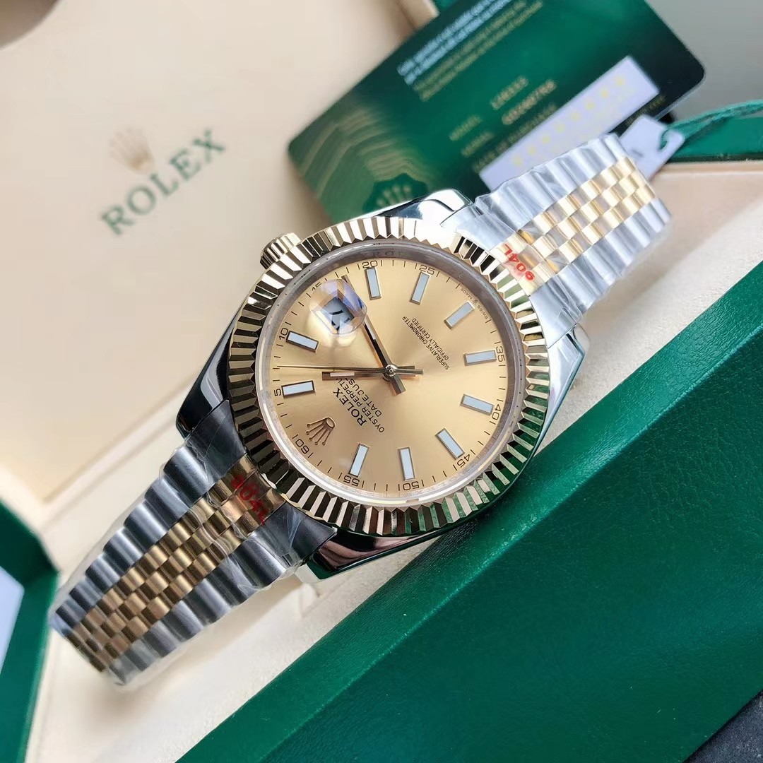 勞力士日誌型 Datejust 香檳金面間金五珠鏈機械腕錶| 11 勞力士日誌型 Datejust 香檳金面間金五珠鏈機械腕錶