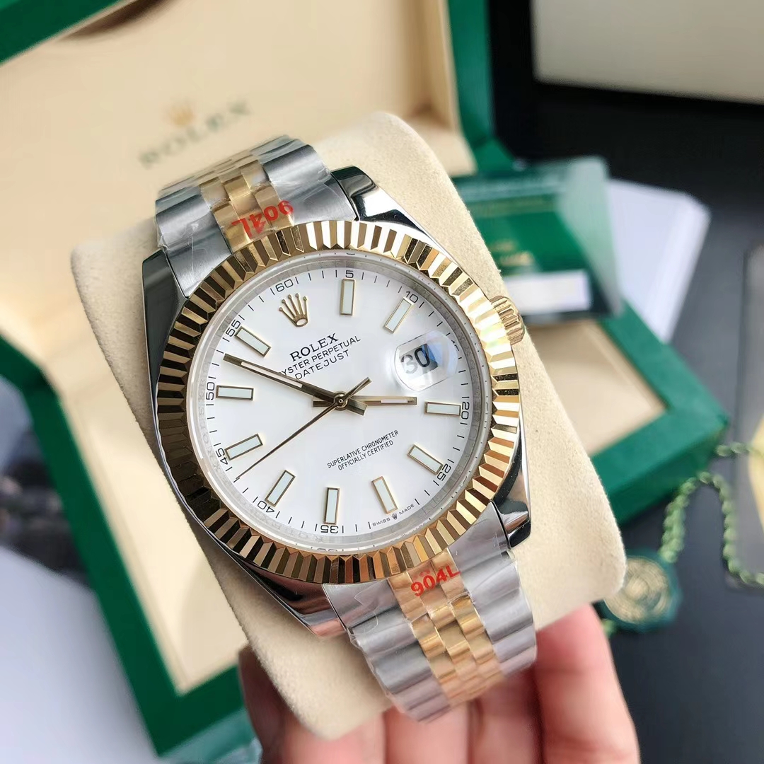 勞力士日誌型 Datejust 白面間金五珠鏈機械腕錶| 2 勞力士日誌型 Datejust 白面間金五珠鏈機械腕錶