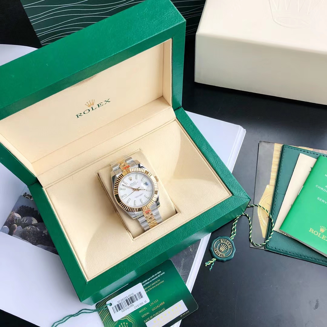 勞力士日誌型 Datejust 白面間金五珠鏈機械腕錶| 14 勞力士日誌型 Datejust 白面間金五珠鏈機械腕錶