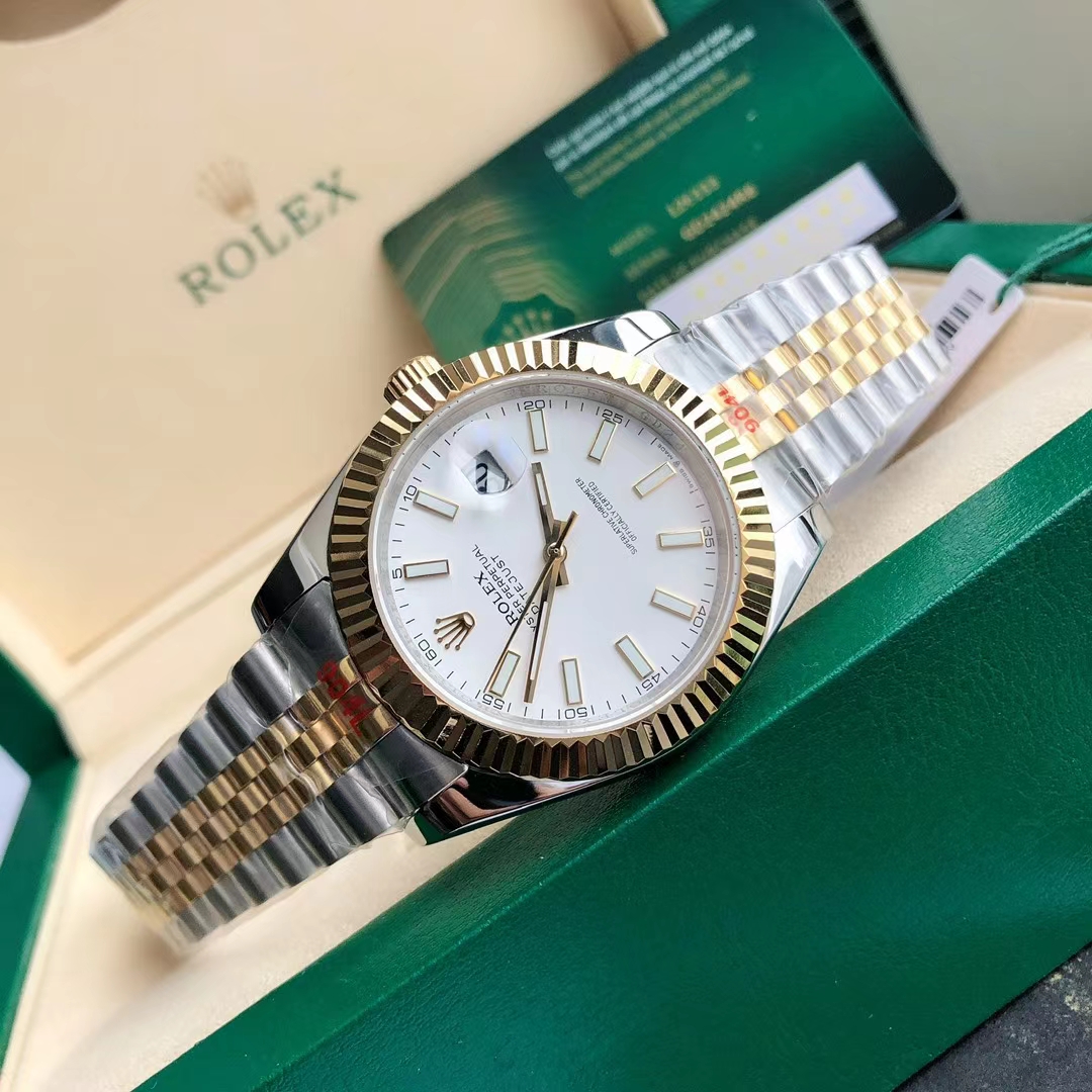 勞力士日誌型 Datejust 白面間金五珠鏈機械腕錶| 11 勞力士日誌型 Datejust 白面間金五珠鏈機械腕錶