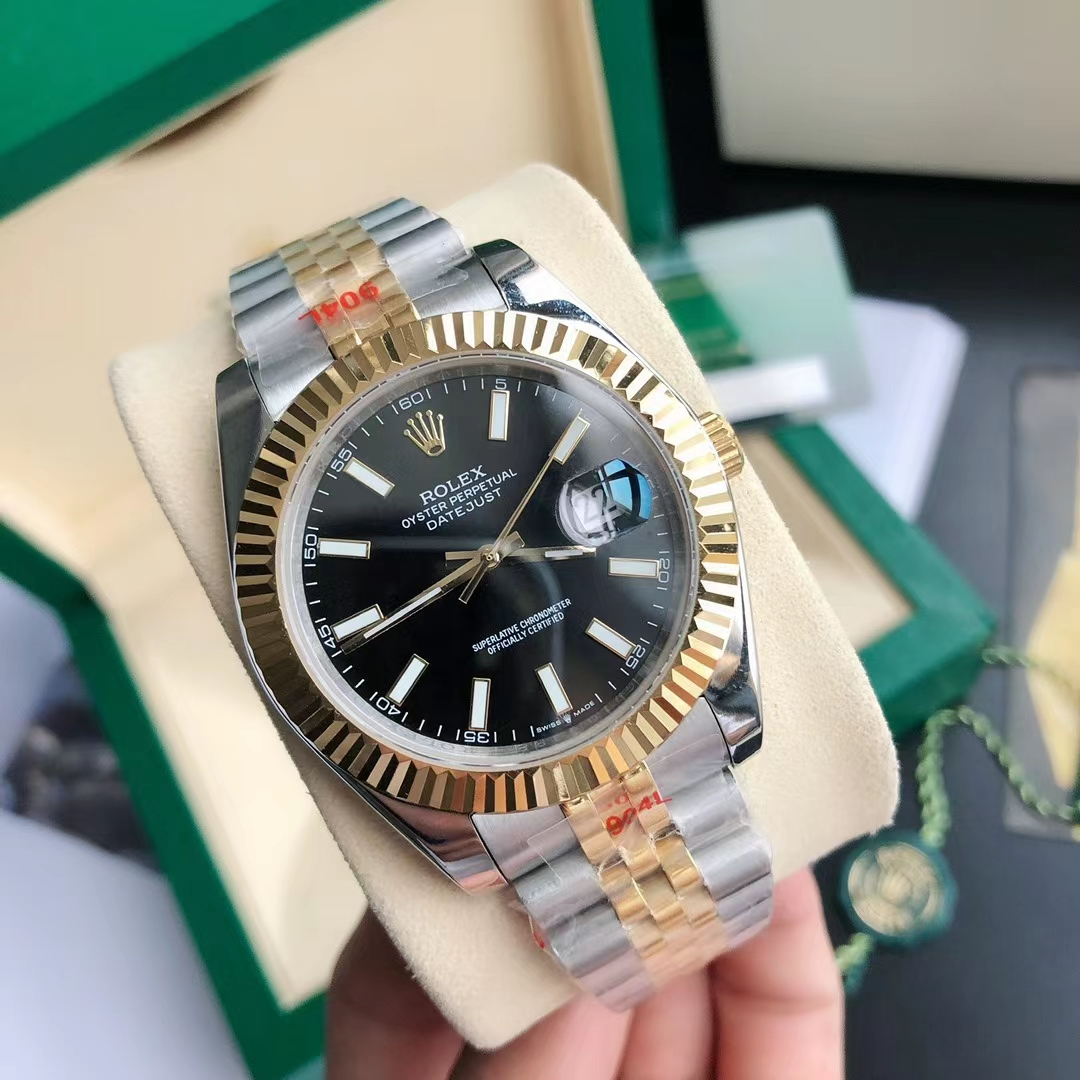 勞力士日誌型 Datejust 黑面間金五珠鏈機械腕錶| 2 勞力士日誌型 Datejust 黑面間金五珠鏈機械腕錶