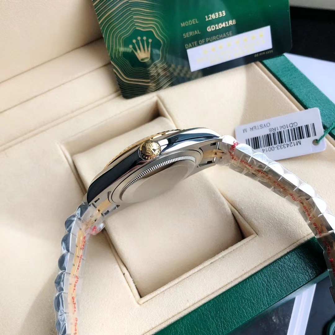 勞力士日誌型 Datejust 黑面間金五珠鏈機械腕錶