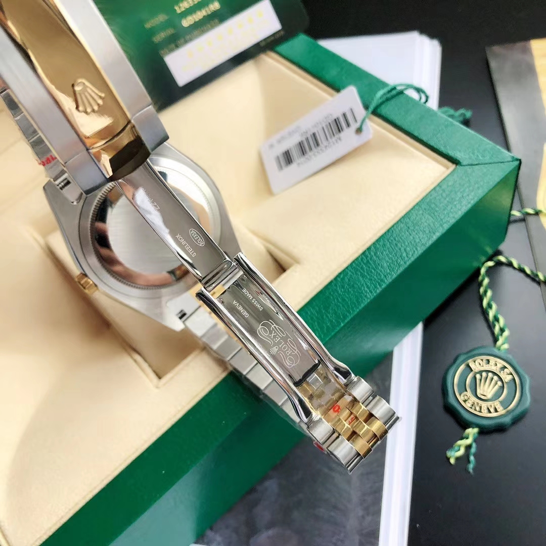 勞力士日誌型 Datejust 黑面間金五珠鏈機械腕錶