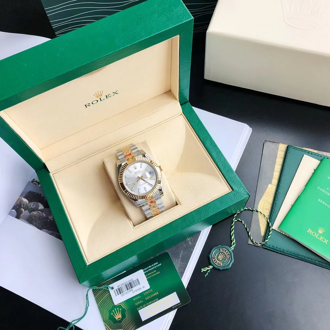 勞力士日誌型 Datejust 銀白面間金五珠鏈機械腕錶| 14 勞力士日誌型 Datejust 銀白面間金五珠鏈機械腕錶