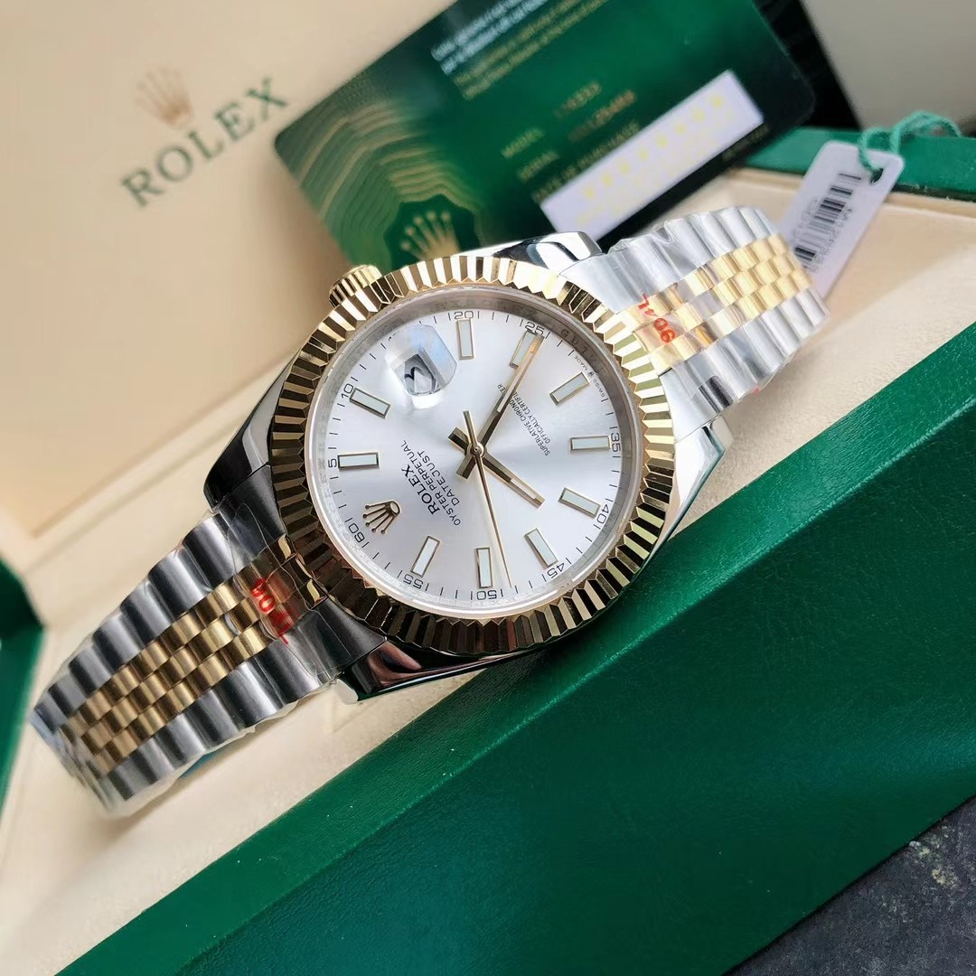 勞力士日誌型 Datejust 銀白面間金五珠鏈機械腕錶| 11 勞力士日誌型 Datejust 銀白面間金五珠鏈機械腕錶