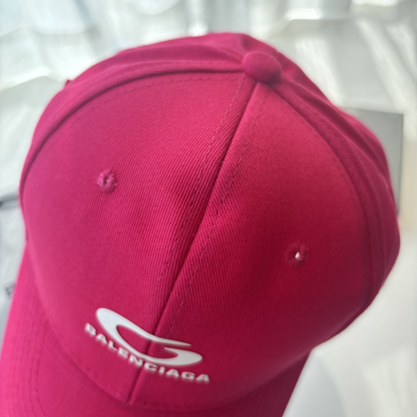 Balenciaga原單男女款棒球帽亮粉色Logo設計潮流百搭帽款