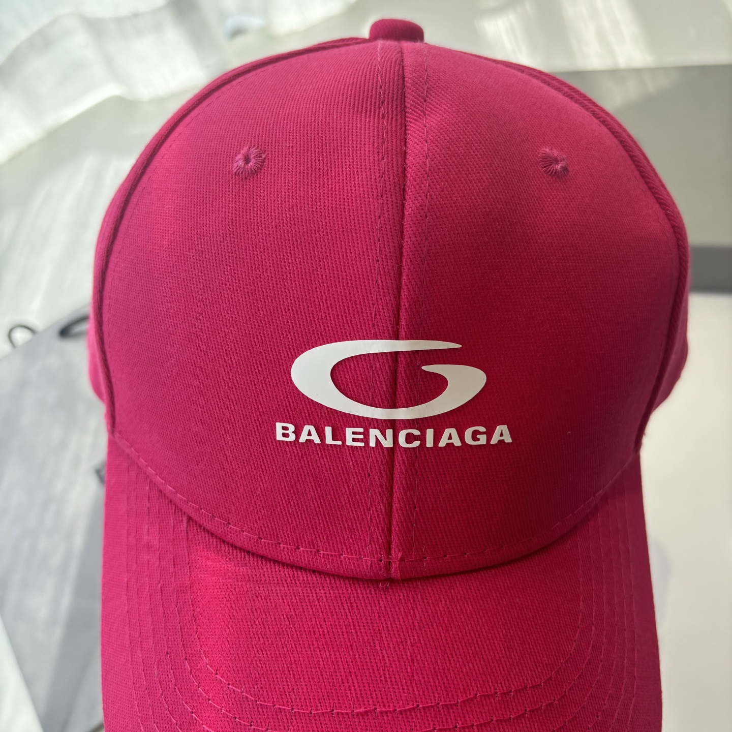 Balenciaga原單男女款棒球帽亮粉色Logo設計潮流百搭帽款
