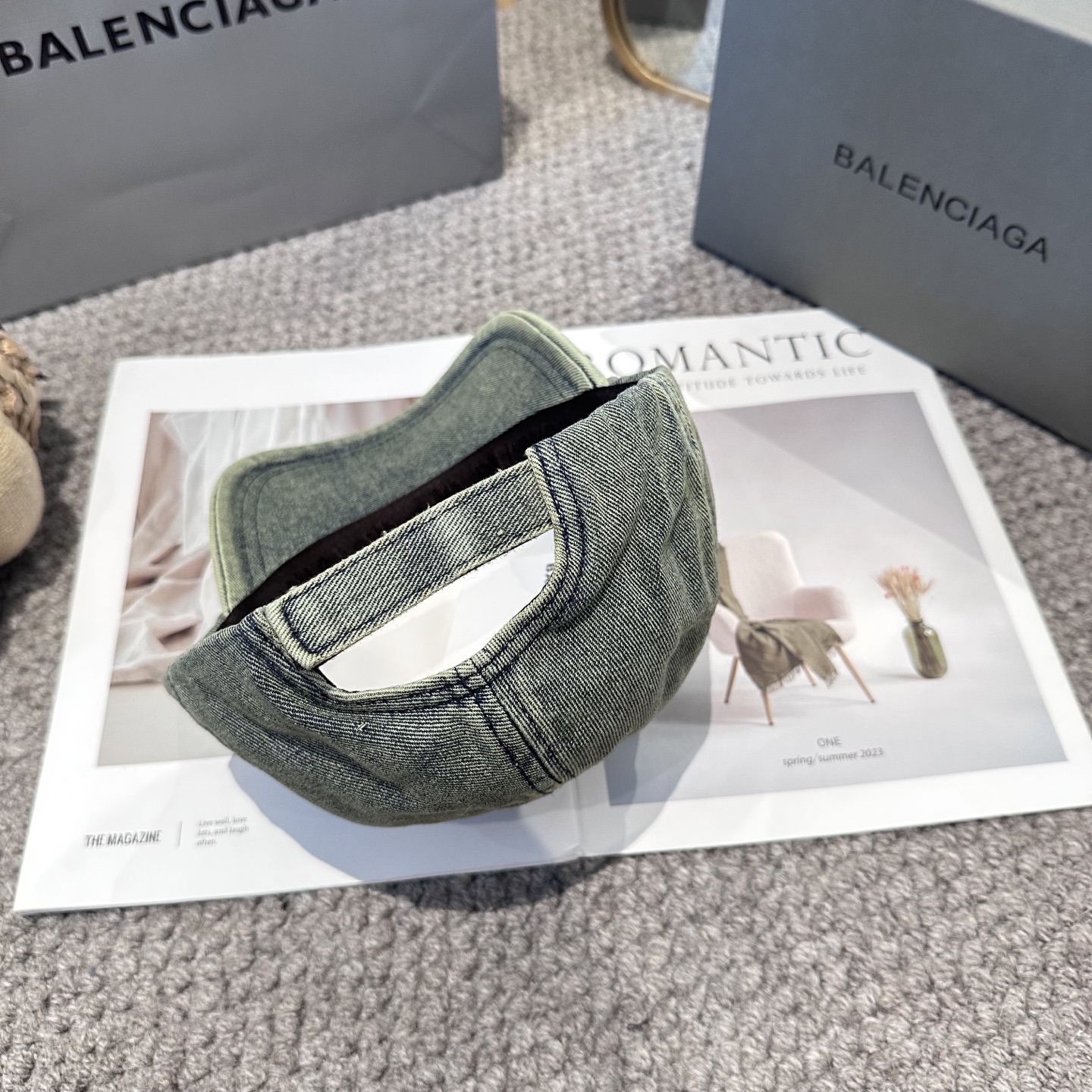 Balenciaga原單男女款BB刺繡軍綠復古棒球帽潮流百搭款| 15 Balenciaga原單男女款BB刺繡軍綠復古棒球帽潮流百搭款