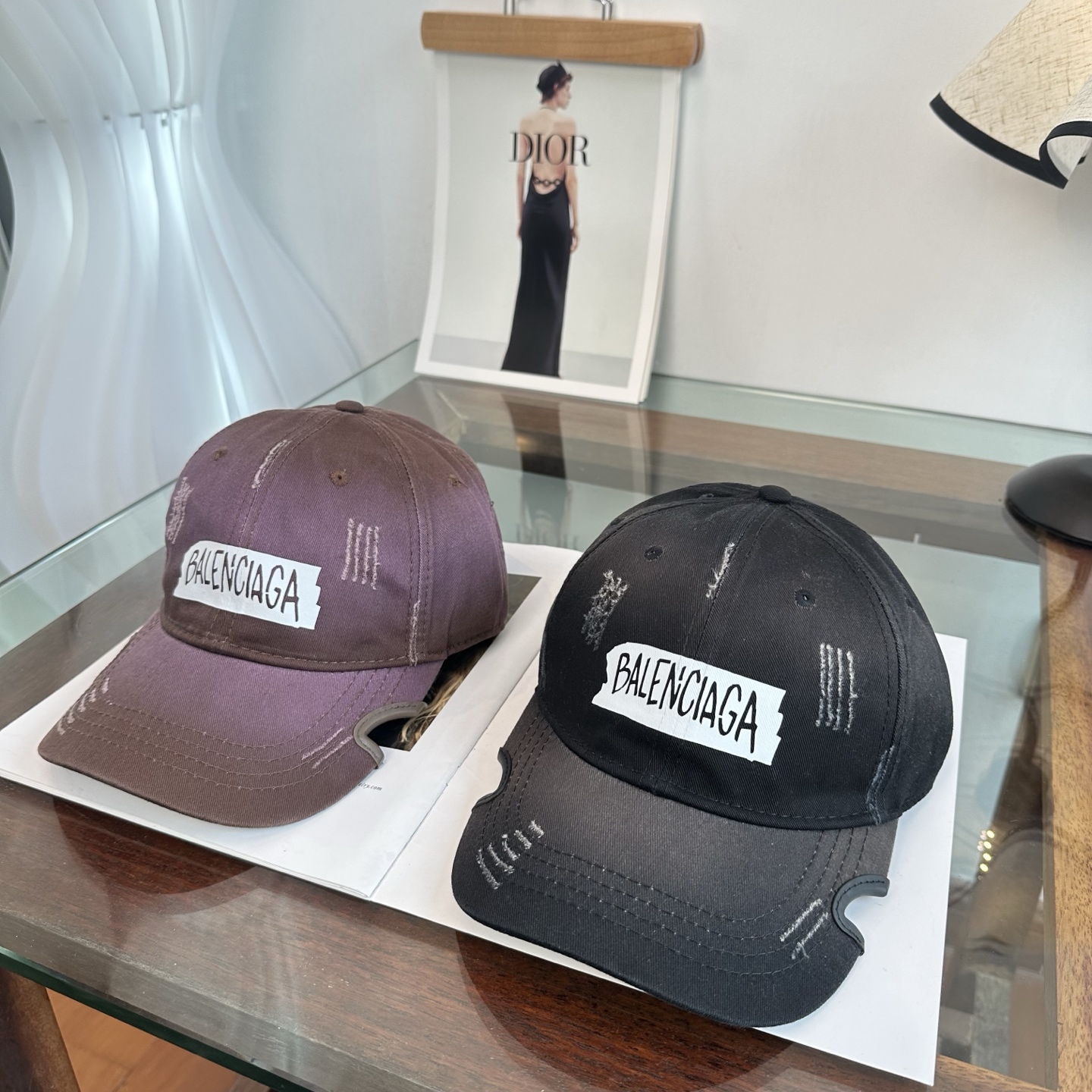 Balenciaga A貨男女款做舊貼標設計棒球帽街頭潮流個性帽