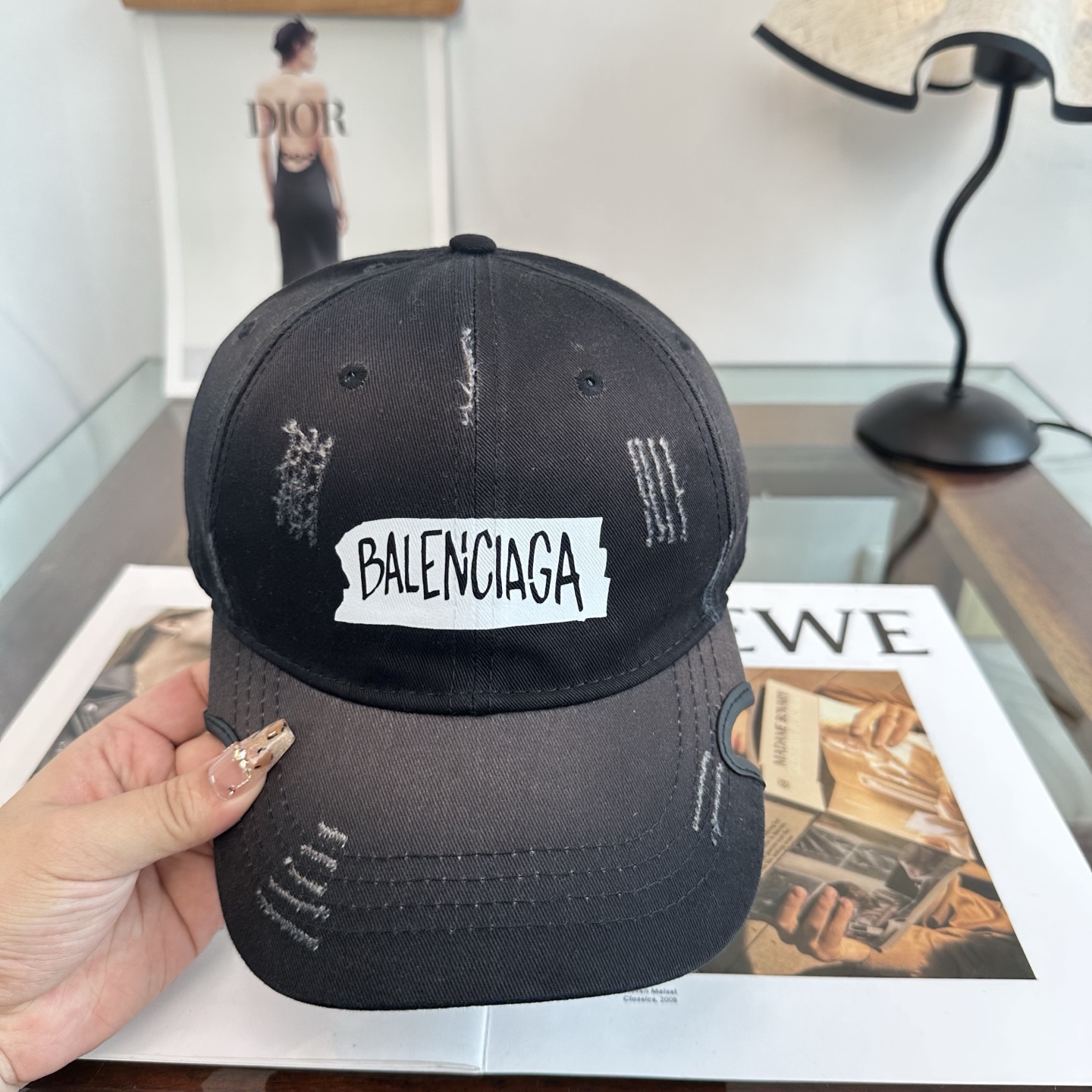 Balenciaga A貨男女款做舊貼標設計棒球帽街頭潮流個性帽