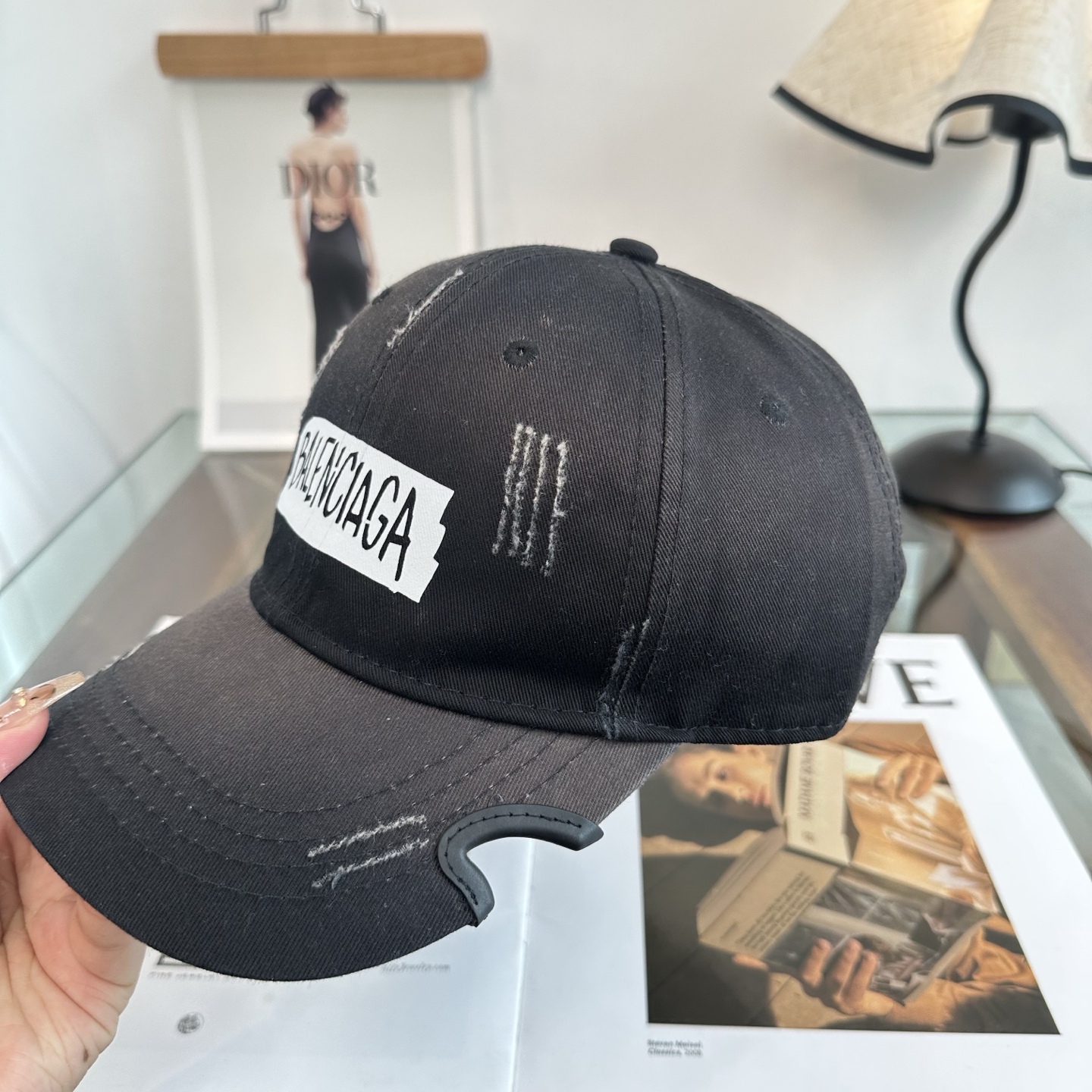 Balenciaga A貨男女款做舊貼標設計棒球帽街頭潮流個性帽