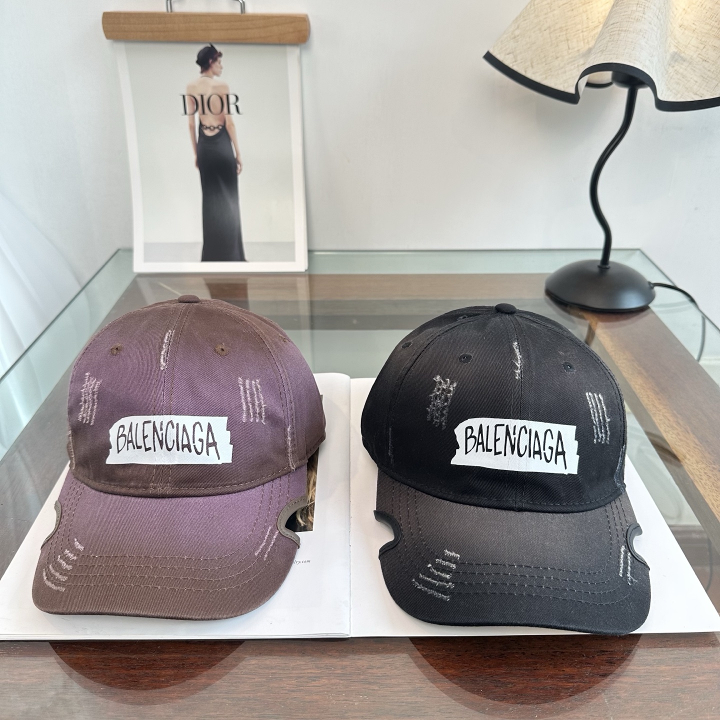 Balenciaga高仿男女款復古做舊貼標棒球帽棕色百搭潮流帽