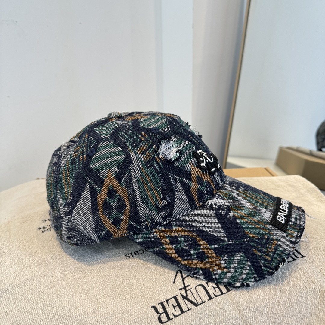 Balenciaga原單男女款復古印花棒球帽做舊設計百搭潮流帽