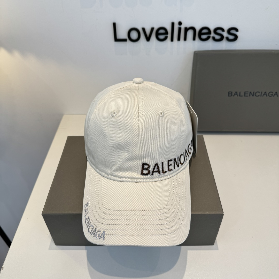 Balenciaga高仿男女款刺绣Logo棒球帽米白色简约百搭休闲帽| 13 Balenciaga高仿男女款刺绣Logo棒球帽米白色简约百搭休闲帽