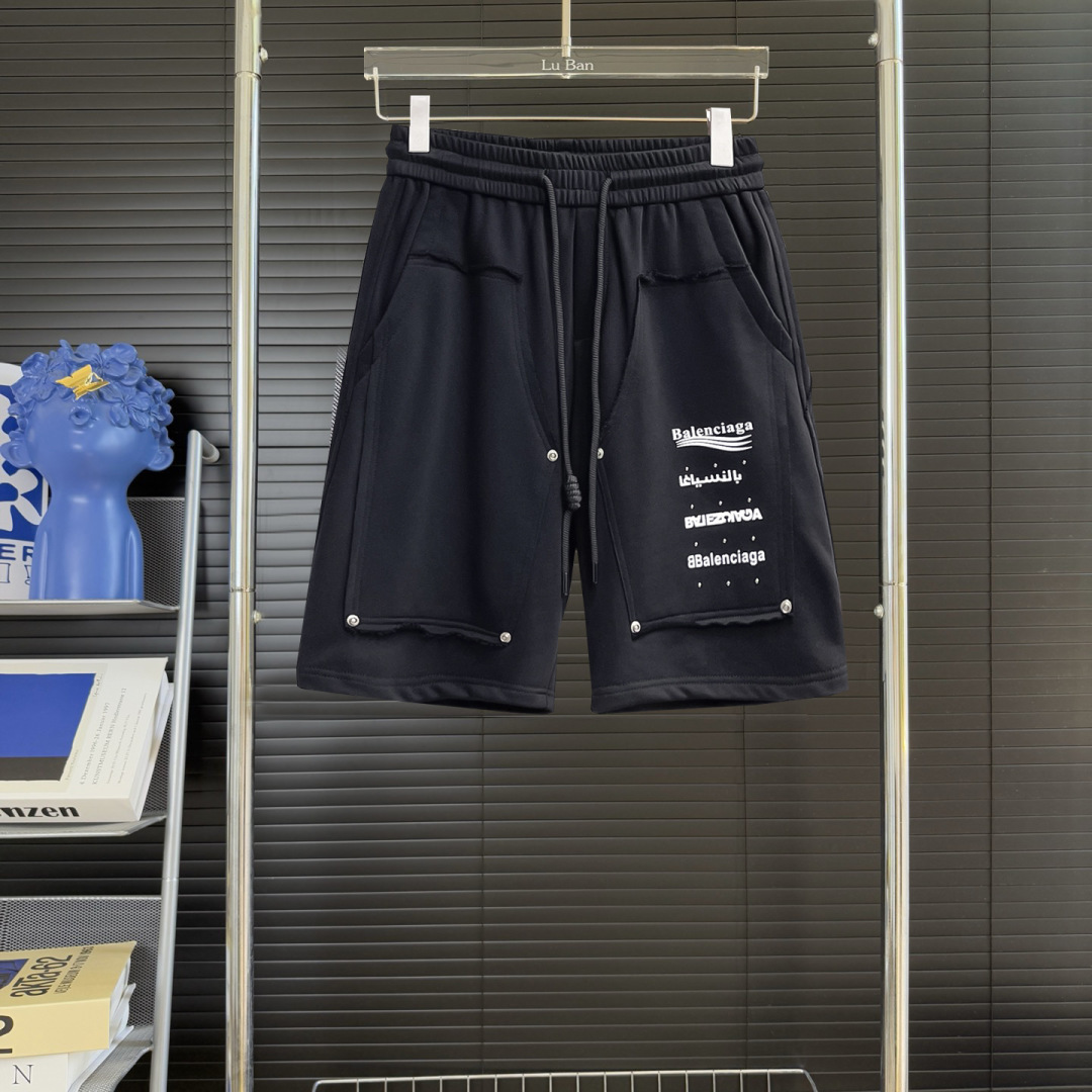 Balenciaga A貨短褲 男款立體口袋設計寬鬆休閒褲