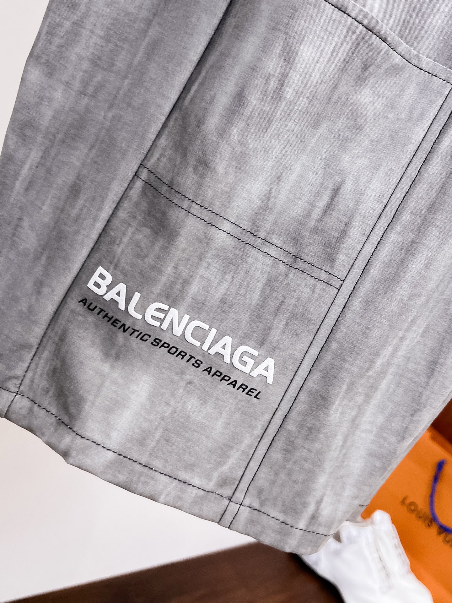 Balenciaga A貨短褲 男款灰色做舊機能風寬鬆休閒褲