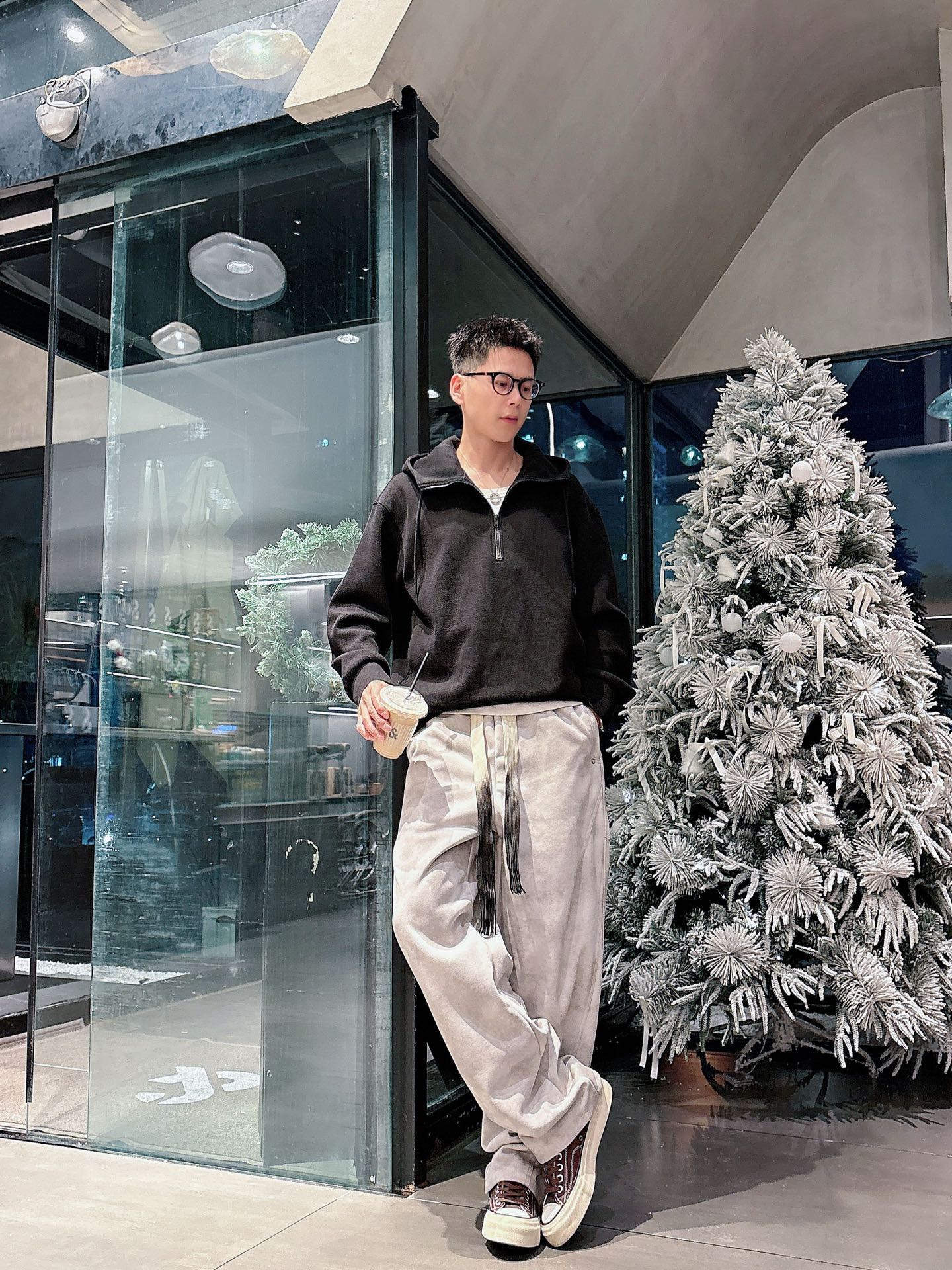 Balenciaga 原單運動長褲 男款灰色水洗做舊寬鬆休閒褲