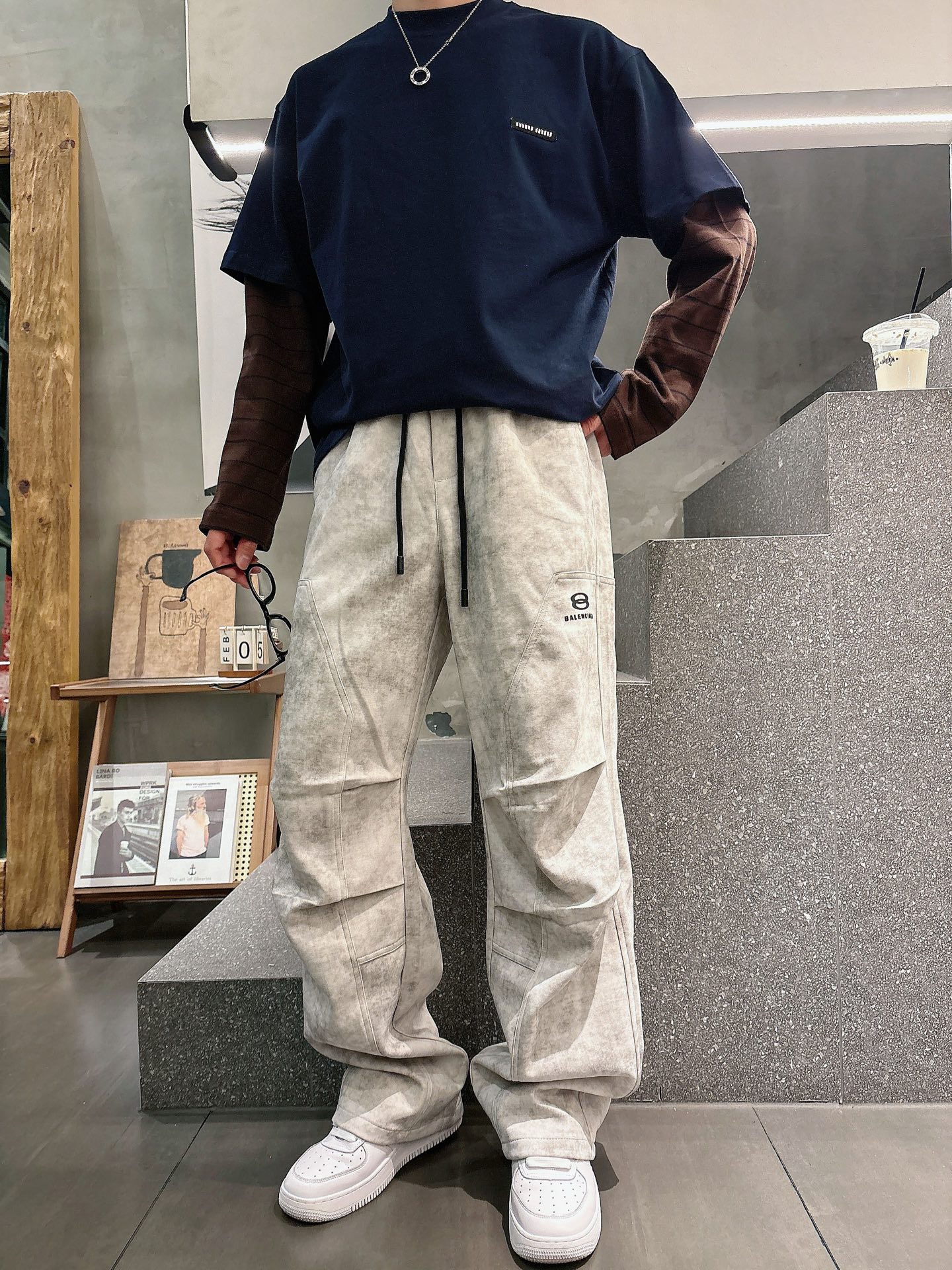 巴黎世家原單米色工裝運動褲 做舊寬鬆多口袋直筒長褲| 9 巴黎世家原單米色工裝運動褲 做舊寬鬆多口袋直筒長褲