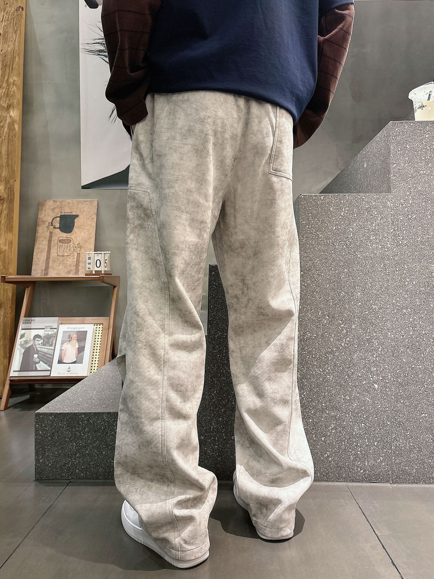 巴黎世家原單米色工裝運動褲 做舊寬鬆多口袋直筒長褲| 7 巴黎世家原單米色工裝運動褲 做舊寬鬆多口袋直筒長褲
