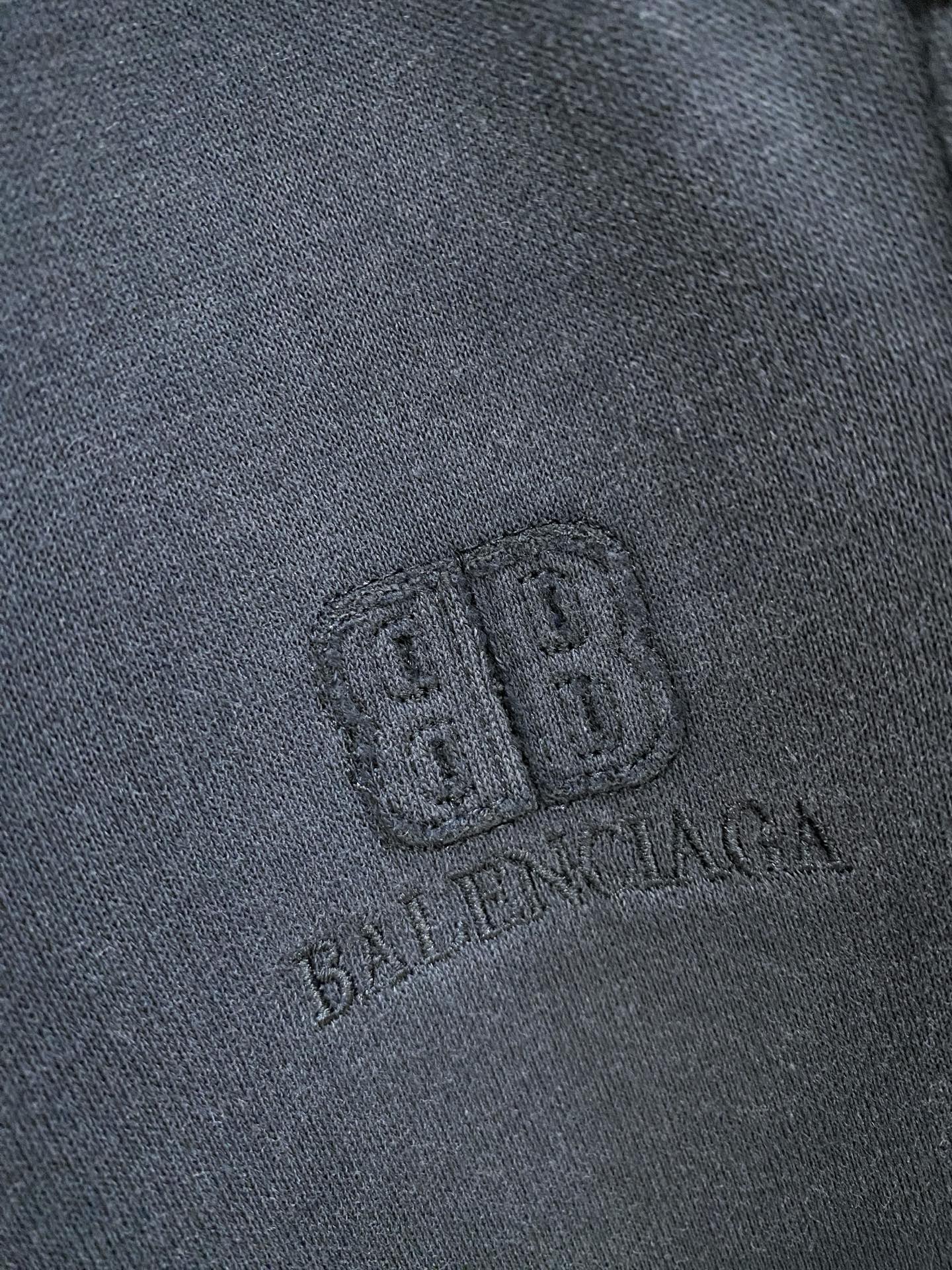 巴黎世家原單BB刺繡長褲 黑色寬鬆直筒運動休閒褲| 9 巴黎世家原單BB刺繡長褲 黑色寬鬆直筒運動休閒褲