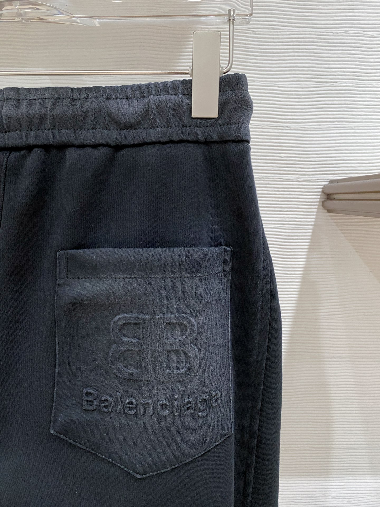 巴黎世家原單BB刺繡長褲 黑色寬鬆直筒運動休閒褲| 6 巴黎世家原單BB刺繡長褲 黑色寬鬆直筒運動休閒褲