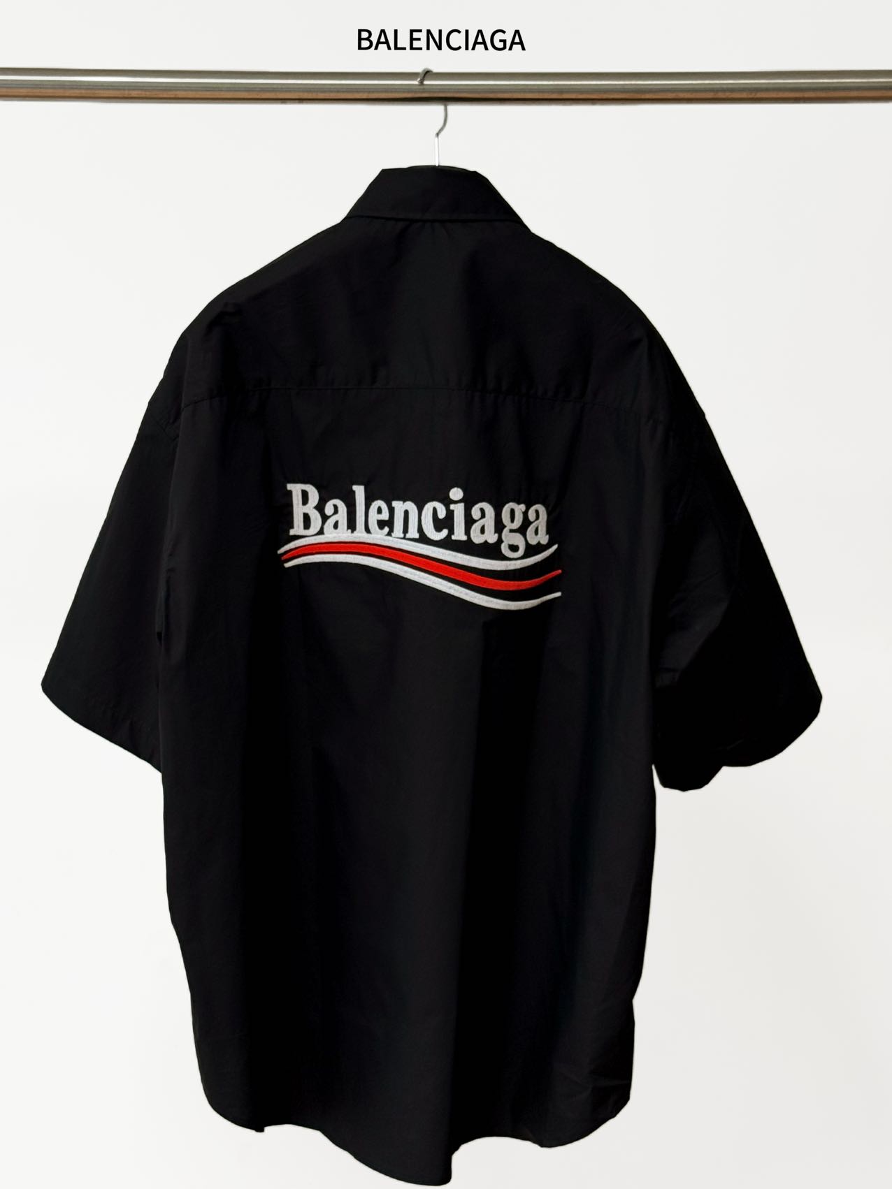 Balenciaga 原單襯衫 男款黑色短袖寬鬆休閒襯衣| 13 Balenciaga 原單襯衫 男款黑色短袖寬鬆休閒襯衣