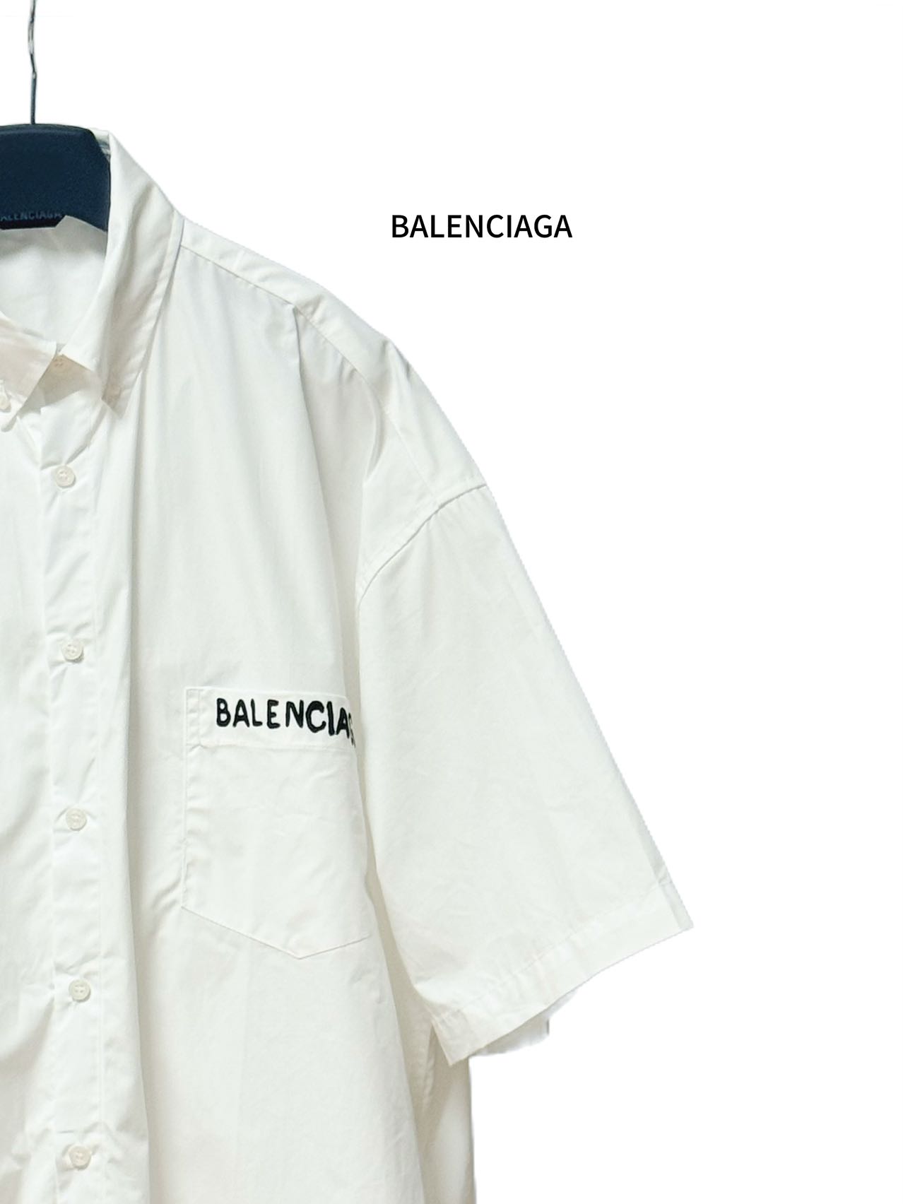 Balenciaga 高仿襯衫 男款白色口袋設計短袖休閒襯衣| 10 Balenciaga 高仿襯衫 男款白色口袋設計短袖休閒襯衣