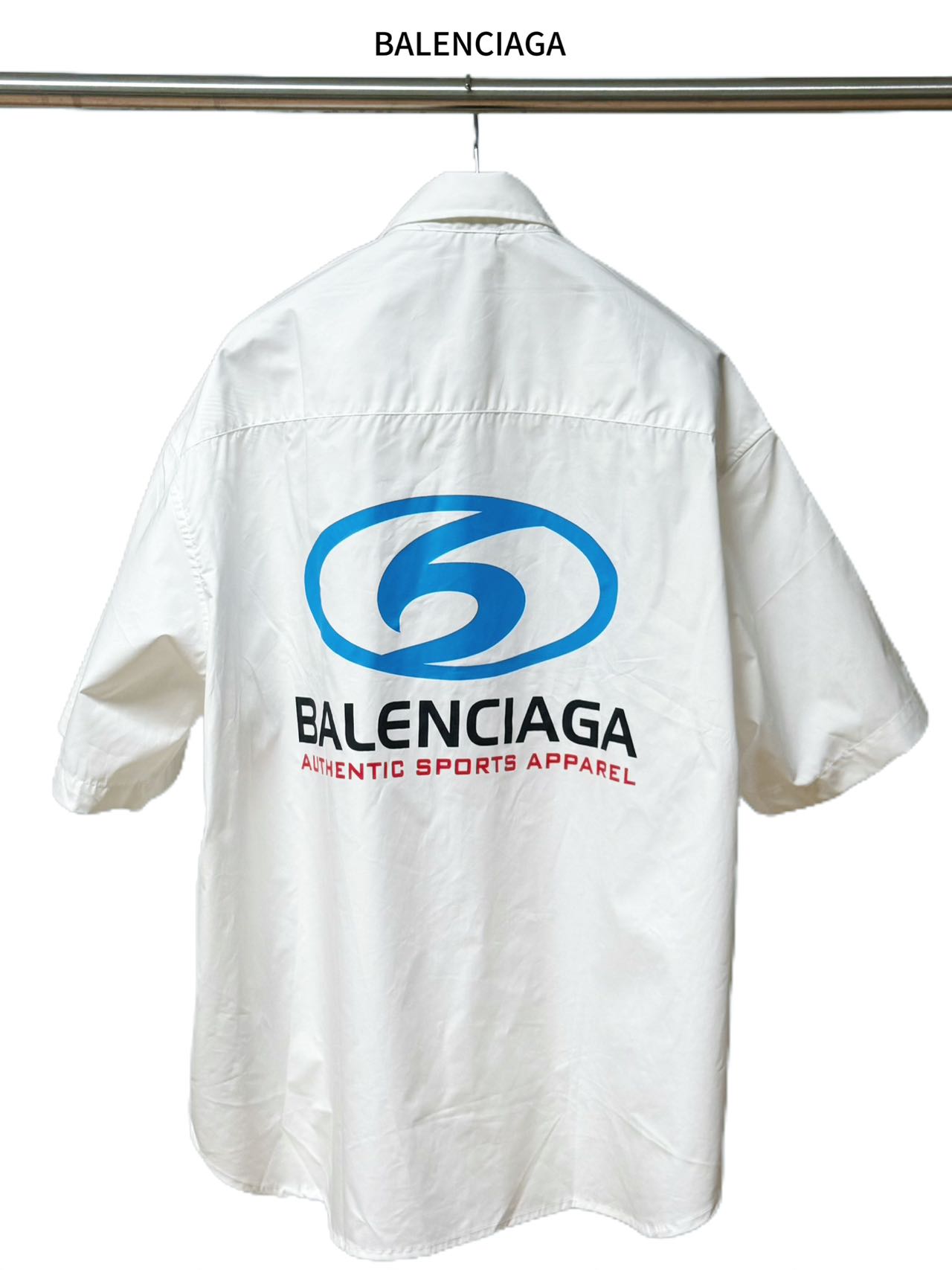 Balenciaga 高仿襯衫 男款白色極簡口袋短袖寬鬆襯衣