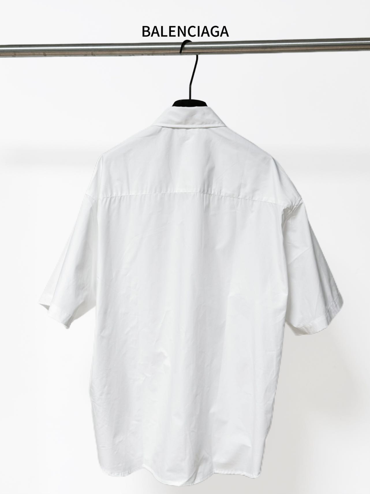 Balenciaga 原單襯衫 男款白色口袋LOGO短袖寬鬆襯衣| 13 Balenciaga 原單襯衫 男款白色口袋LOGO短袖寬鬆襯衣