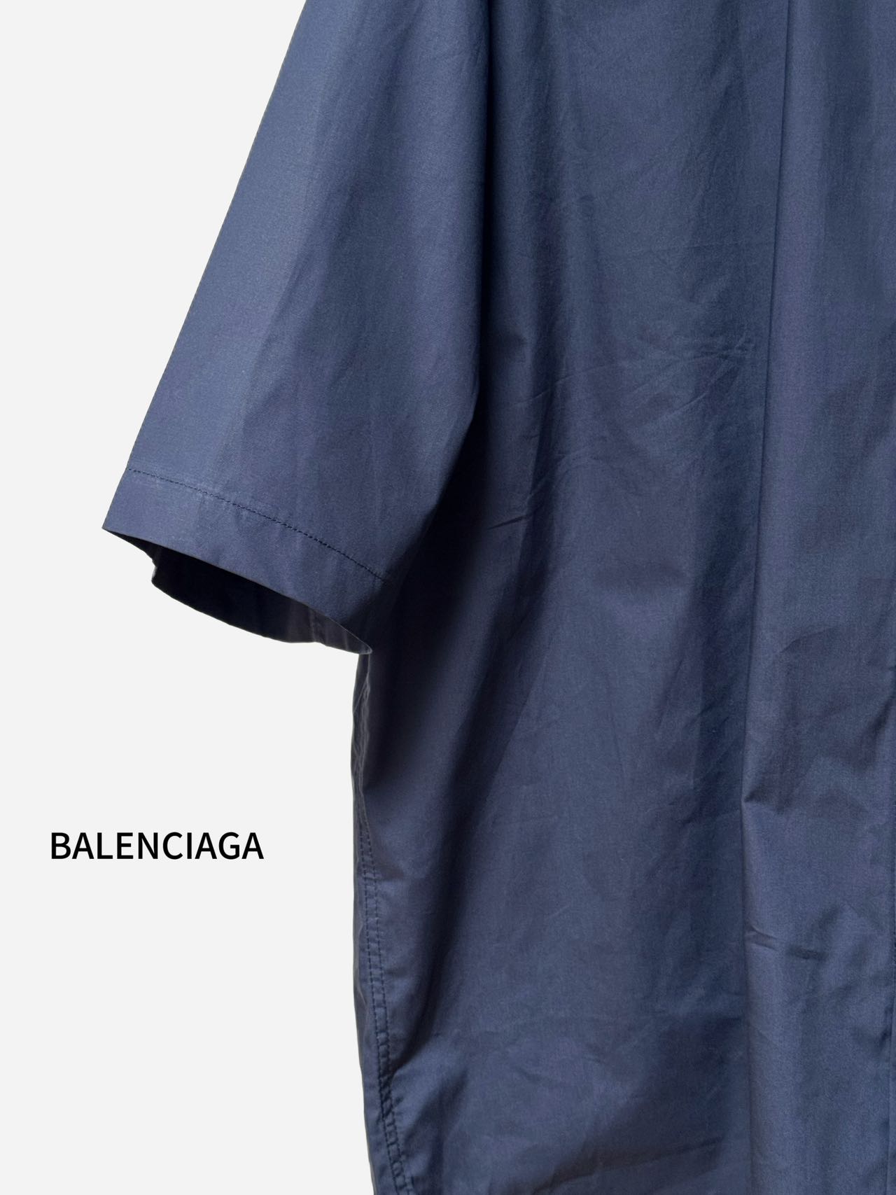 Balenciaga 高仿襯衫 男款深藍色極簡口袋短袖寬鬆襯衣| 9 Balenciaga 高仿襯衫 男款深藍色極簡口袋短袖寬鬆襯衣