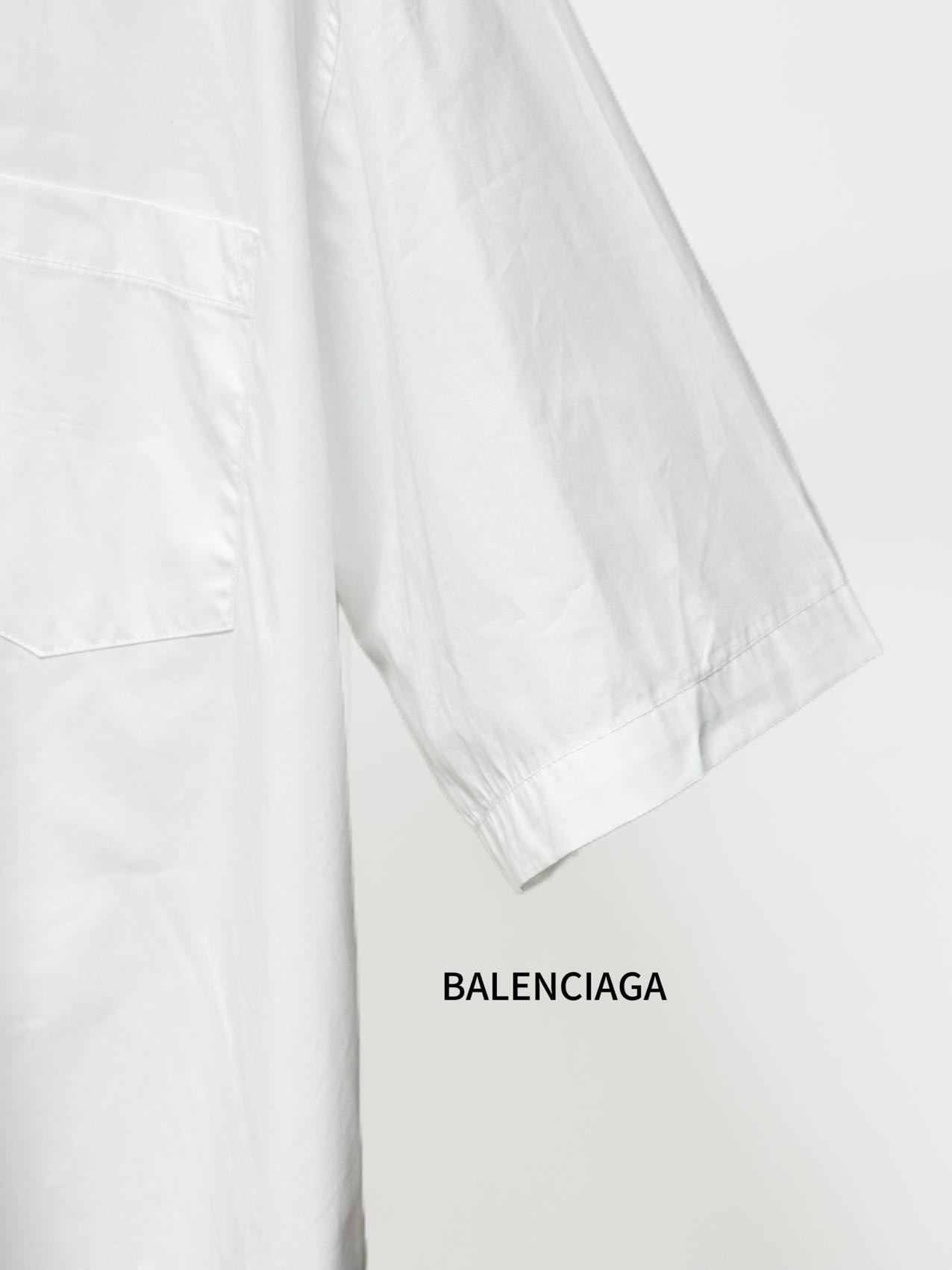 Balenciaga 高仿襯衫 男款白色極簡短袖寬鬆休閒襯衣