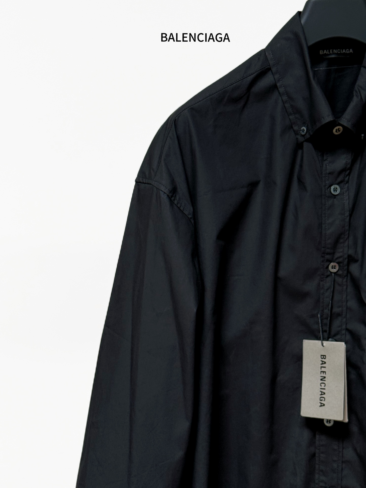 Balenciaga A貨襯衫 男款黑色長袖口袋寬鬆休閒襯衣| 12 Balenciaga A貨襯衫 男款黑色長袖口袋寬鬆休閒襯衣