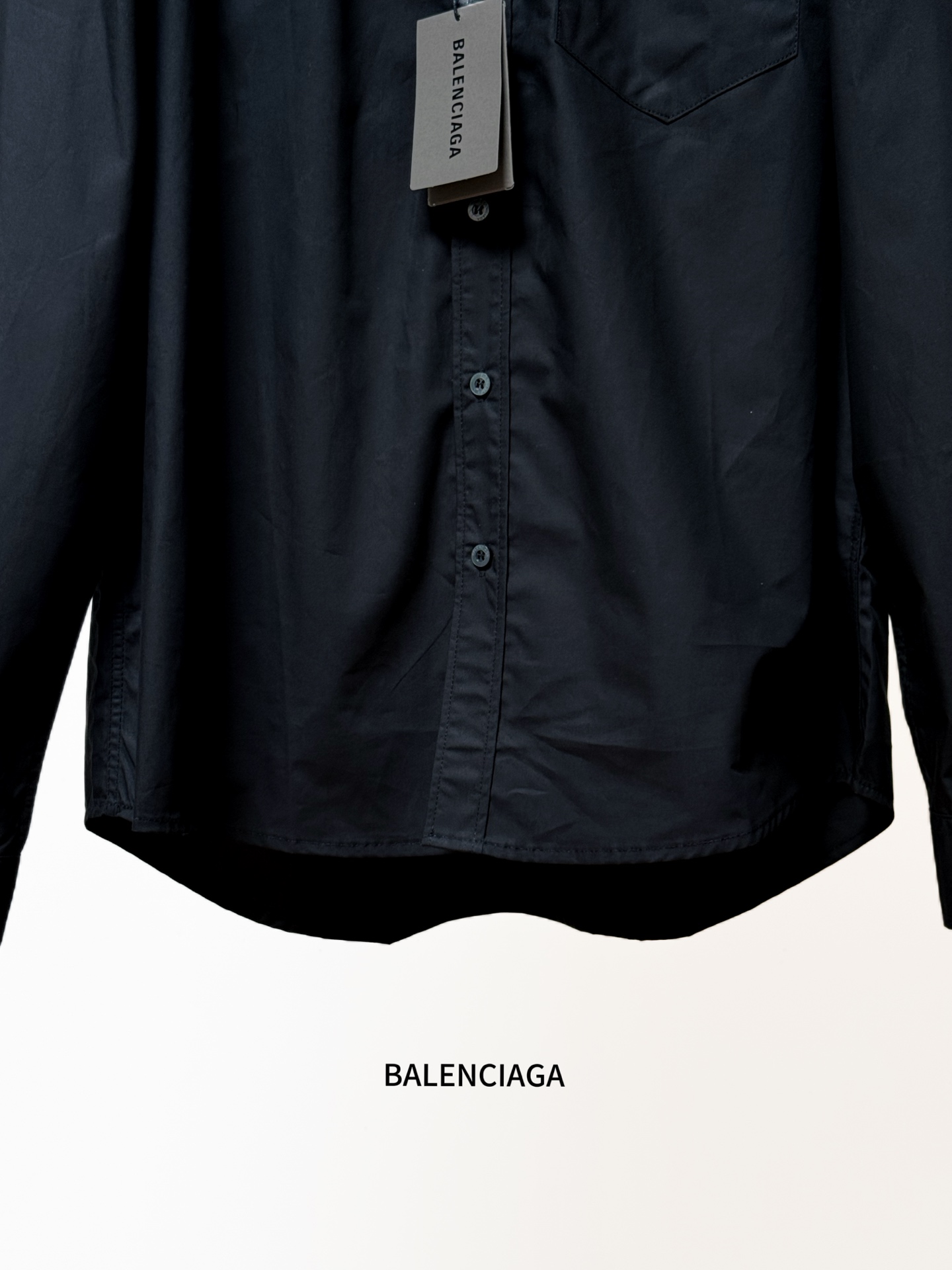 Balenciaga A貨襯衫 男款黑色長袖口袋寬鬆休閒襯衣| 7 Balenciaga A貨襯衫 男款黑色長袖口袋寬鬆休閒襯衣