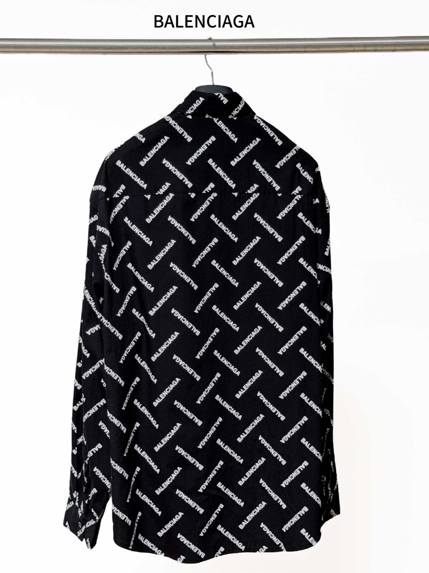 Balenciaga 原單襯衫 男款黑色滿印LOGO長袖寬鬆襯衣| 14 Balenciaga 原單襯衫 男款黑色滿印LOGO長袖寬鬆襯衣