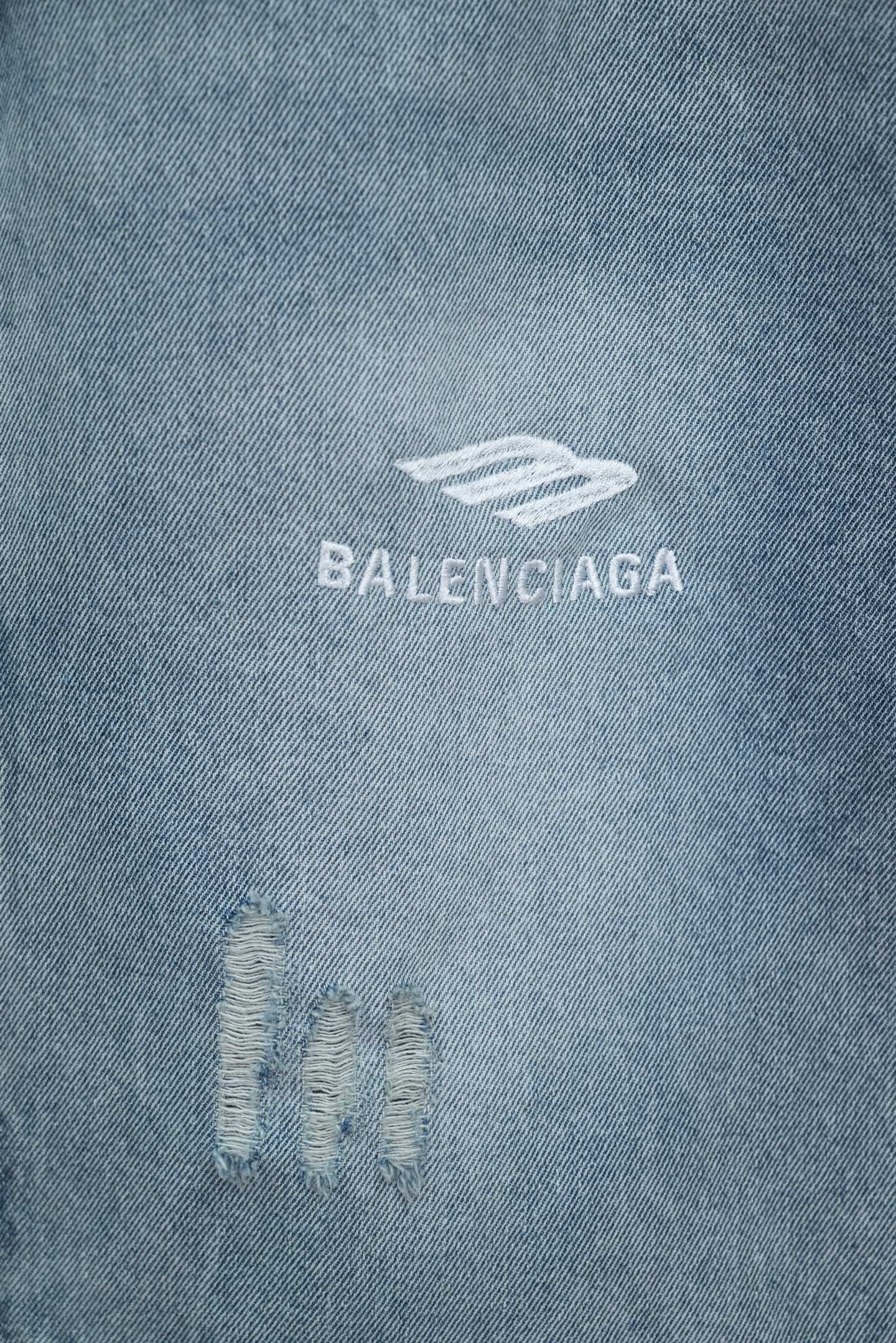 Balenciaga一比一男士牛仔短褲水洗破壞設計潮流街頭百搭款