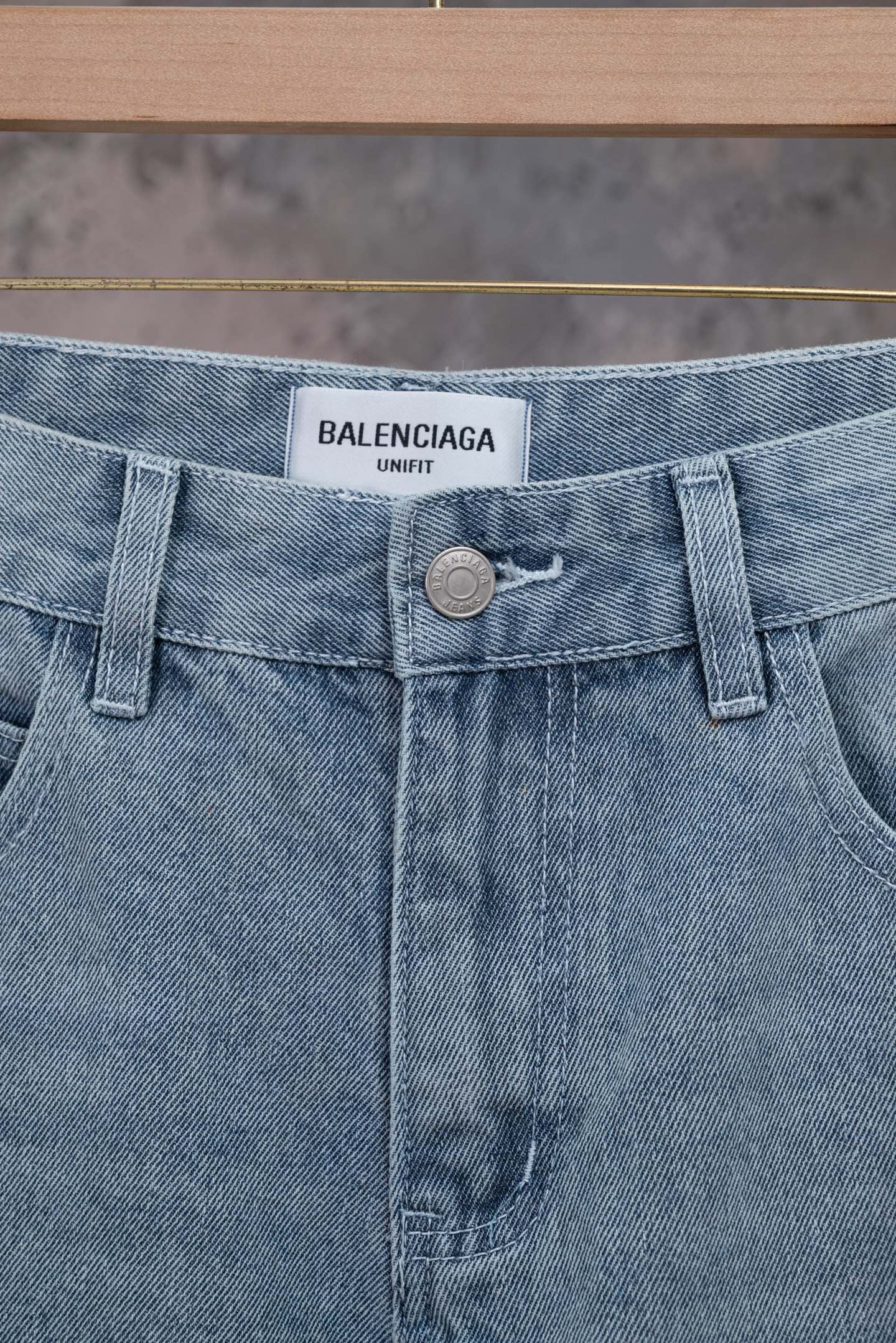 Balenciaga原單男士牛仔短褲水洗破壞滿版設計潮流百搭款