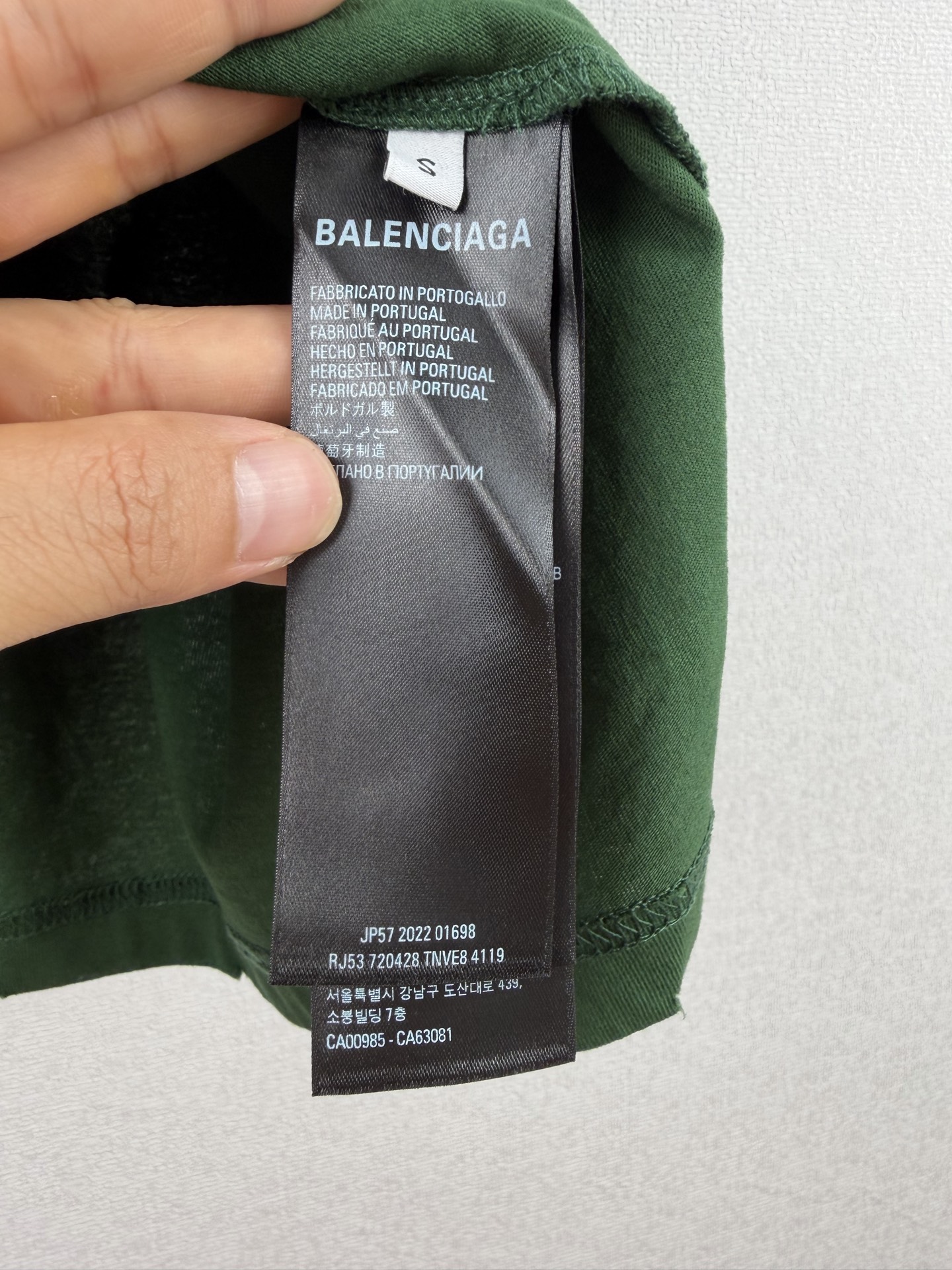 Balenciaga 高仿T恤 男款綠色做舊噴漆短袖寬鬆潮流上衣