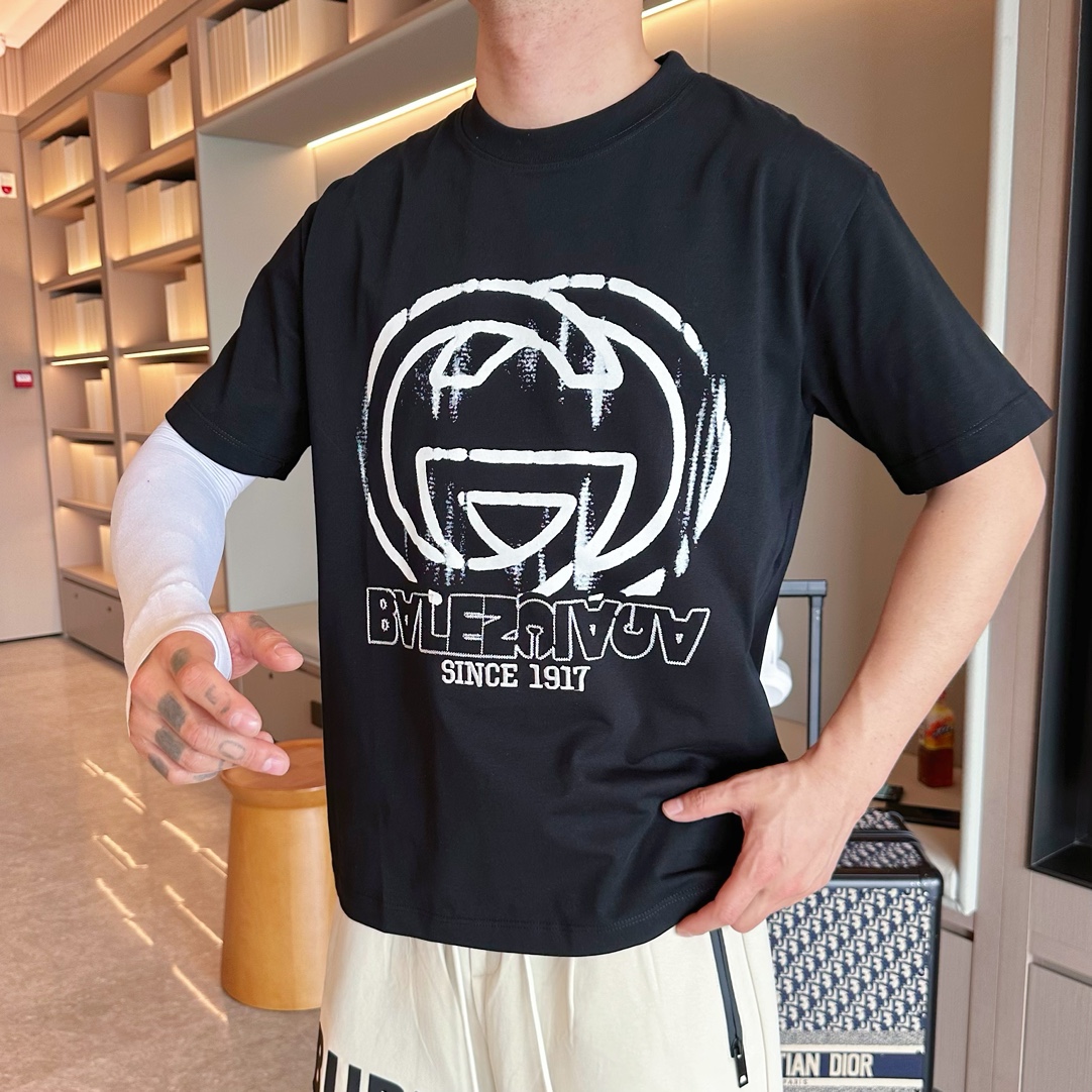 Balenciaga 一比一T恤 男款黑色塗鴉LOGO印花寬鬆短袖| 14 Balenciaga 一比一T恤 男款黑色塗鴉LOGO印花寬鬆短袖
