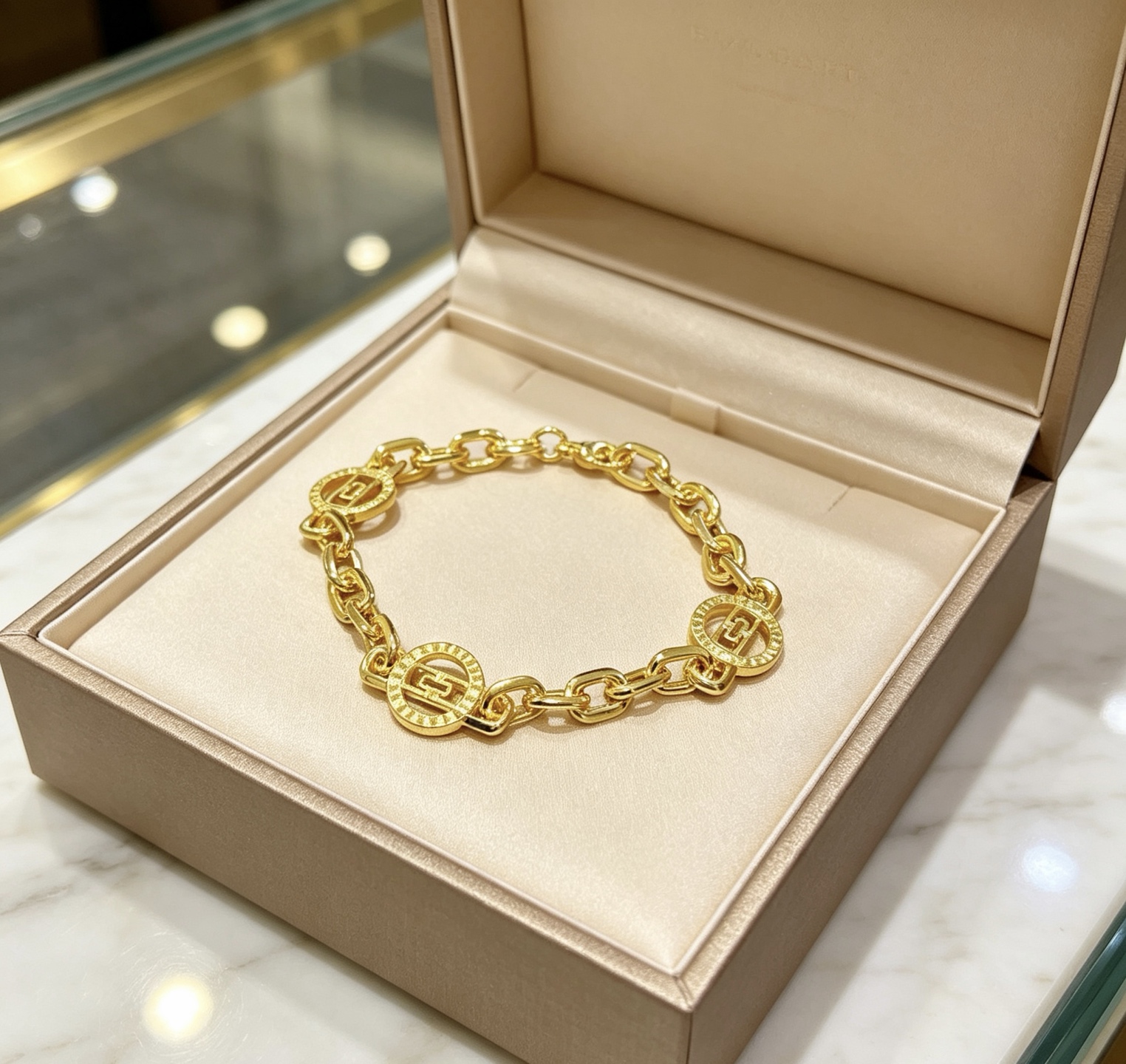 BVLGARI 復刻 圓牌鏈條手鍊 厚鏈設計 時尚款